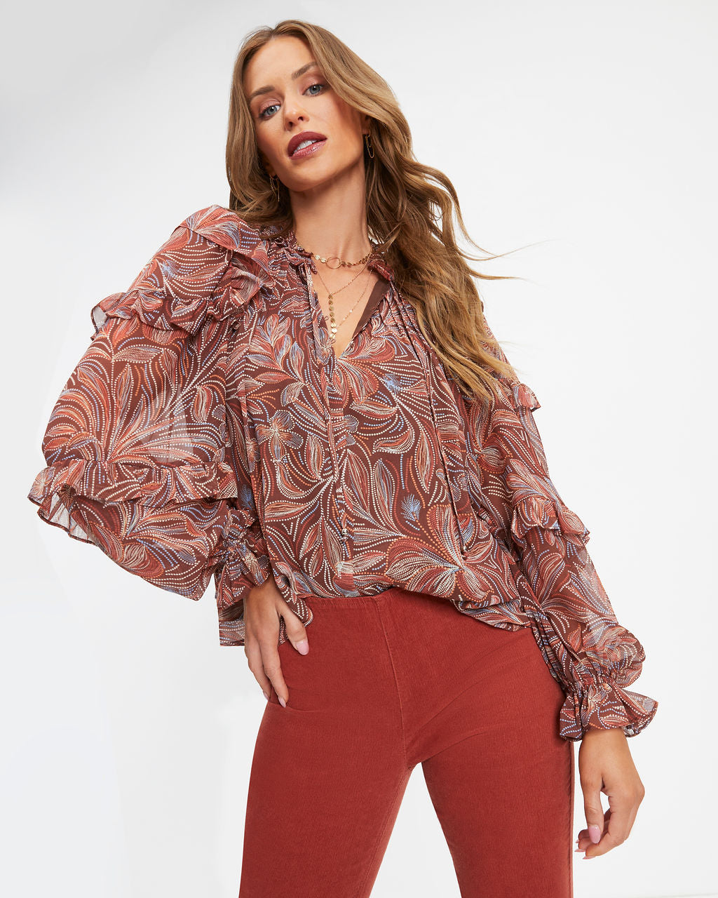 Good Day Floral Ruffle Top - Se7enfashion
