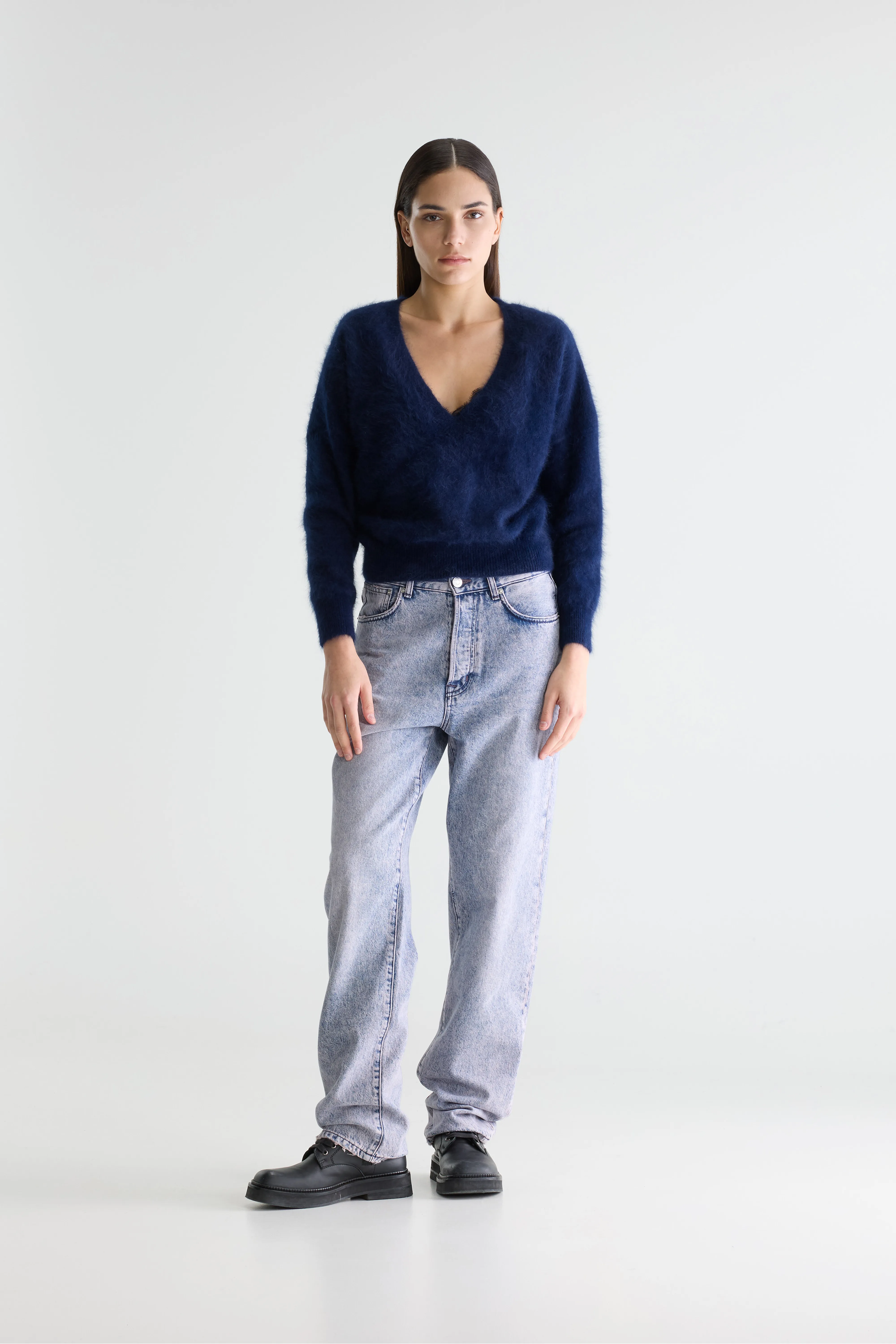 Bellerose Datev angora-blend navy blue sweater (252 / W / NAVY)