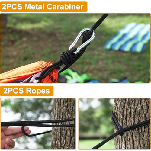 Portable Lightweight Nylon Parachute Camping Hammock Equipped with Tree Straps