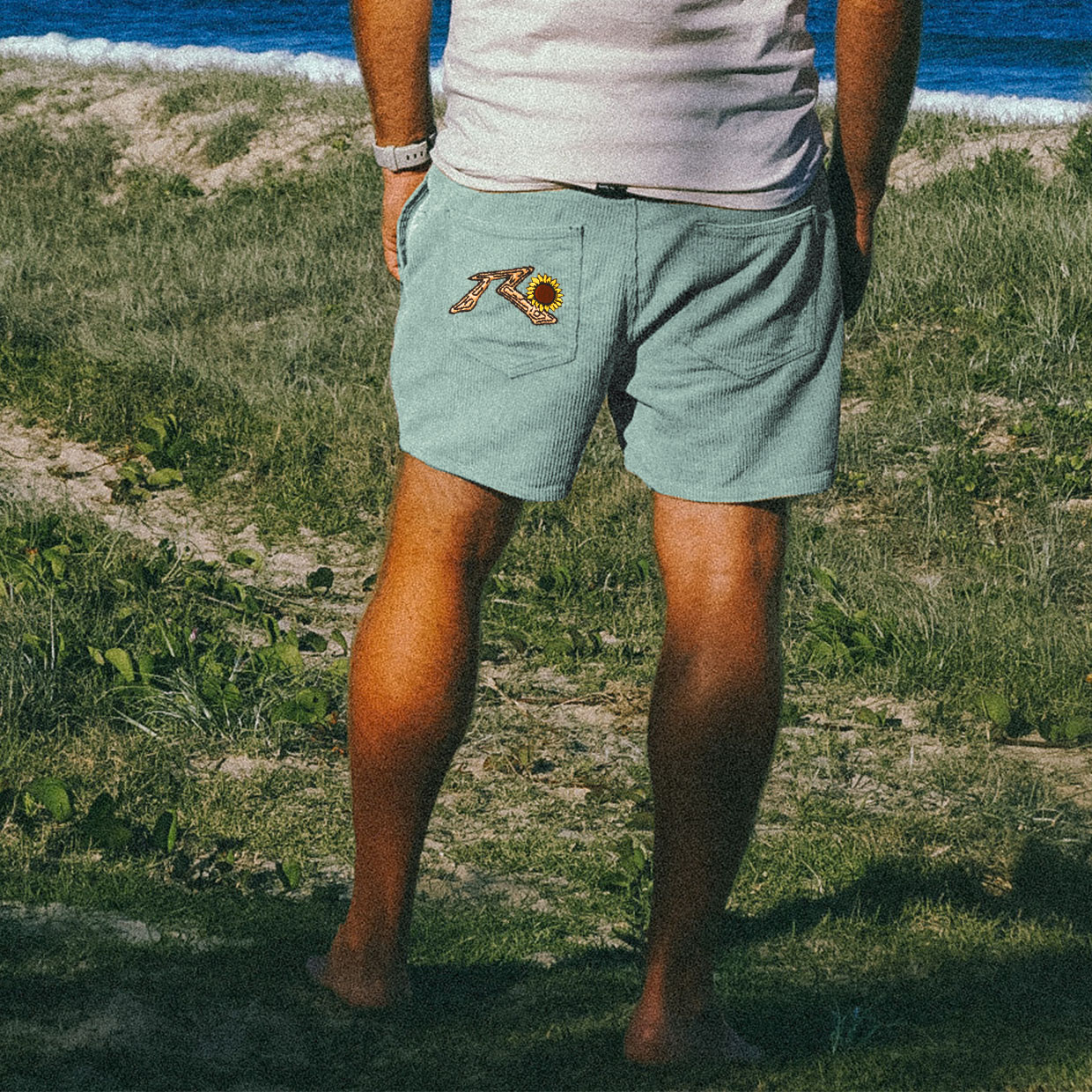 Men's Vintage Rusty&flowers Corduroy Surf Shorts