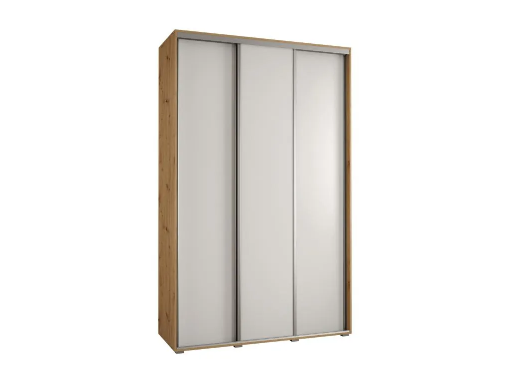 ARMARIO Mueblesclasic 1 DE PUERTAS CORREDERAS 235.2/160/60 3 puertas (Artisan/Blanco/Plata)