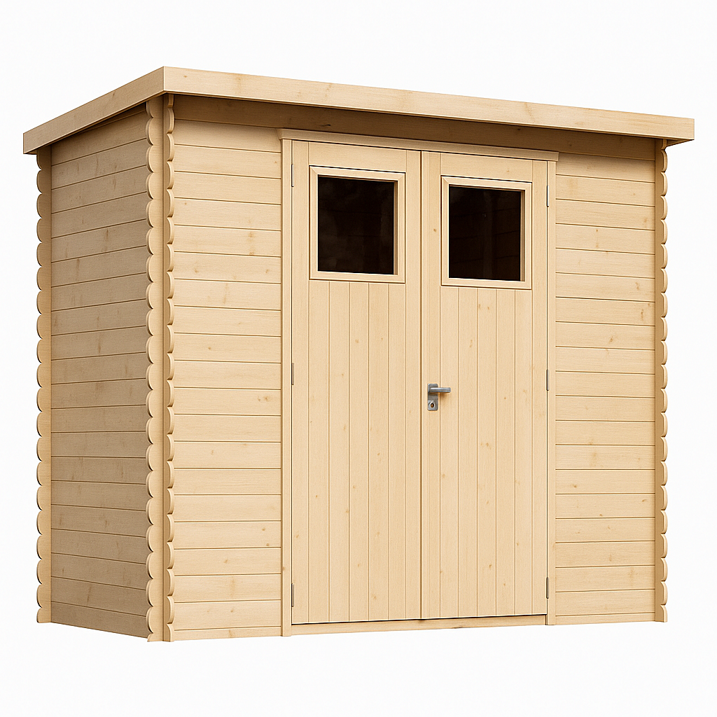 Caseta de jardín de madera, almacenamiento exterior resistente a la intemperie, color madera clara, ideal para guardar herramientas, equipos de jardinería y utensilios, 210 × 130 × 215 cm