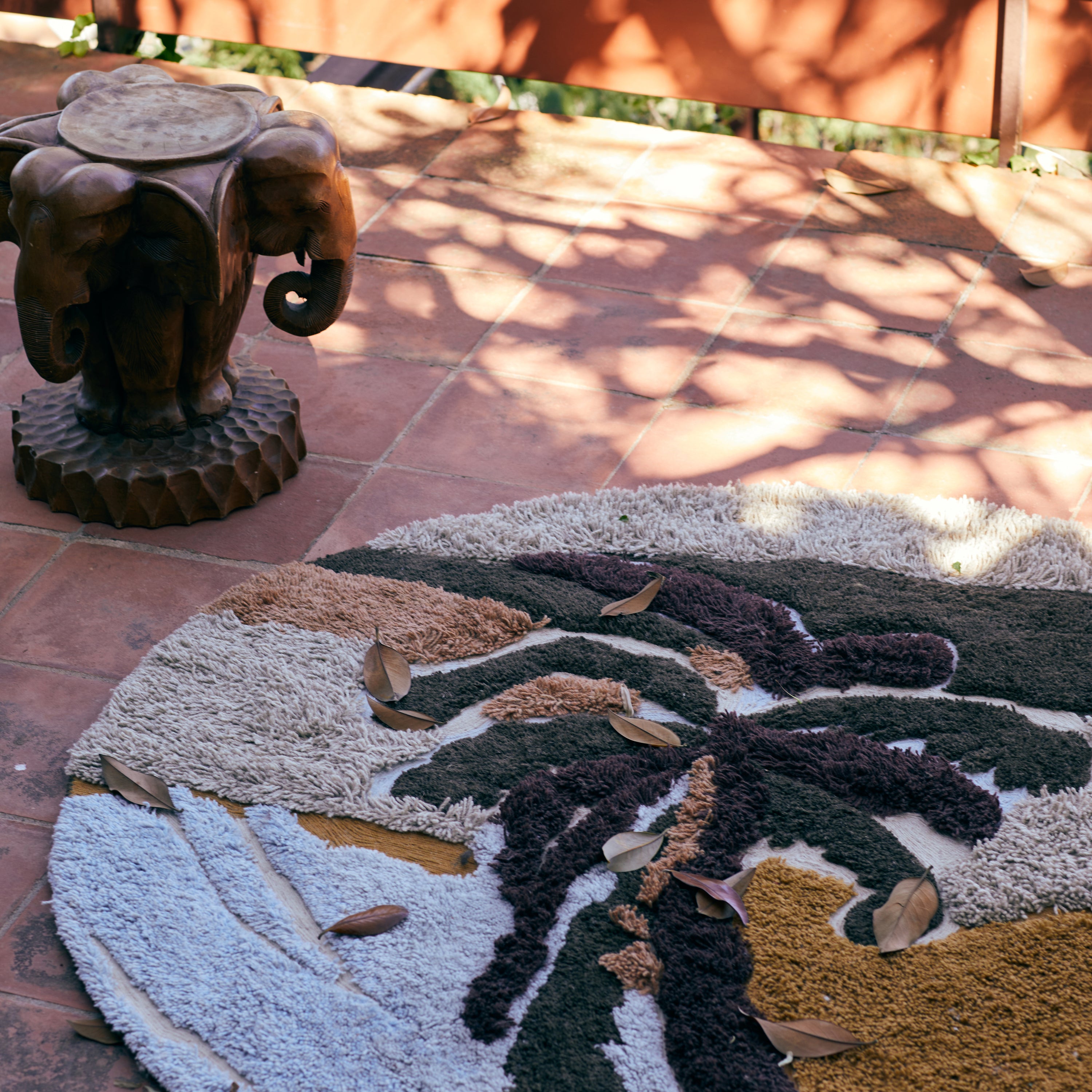 HKliving Tufted Vloerkleed Ø 150 cm - Palm Beach