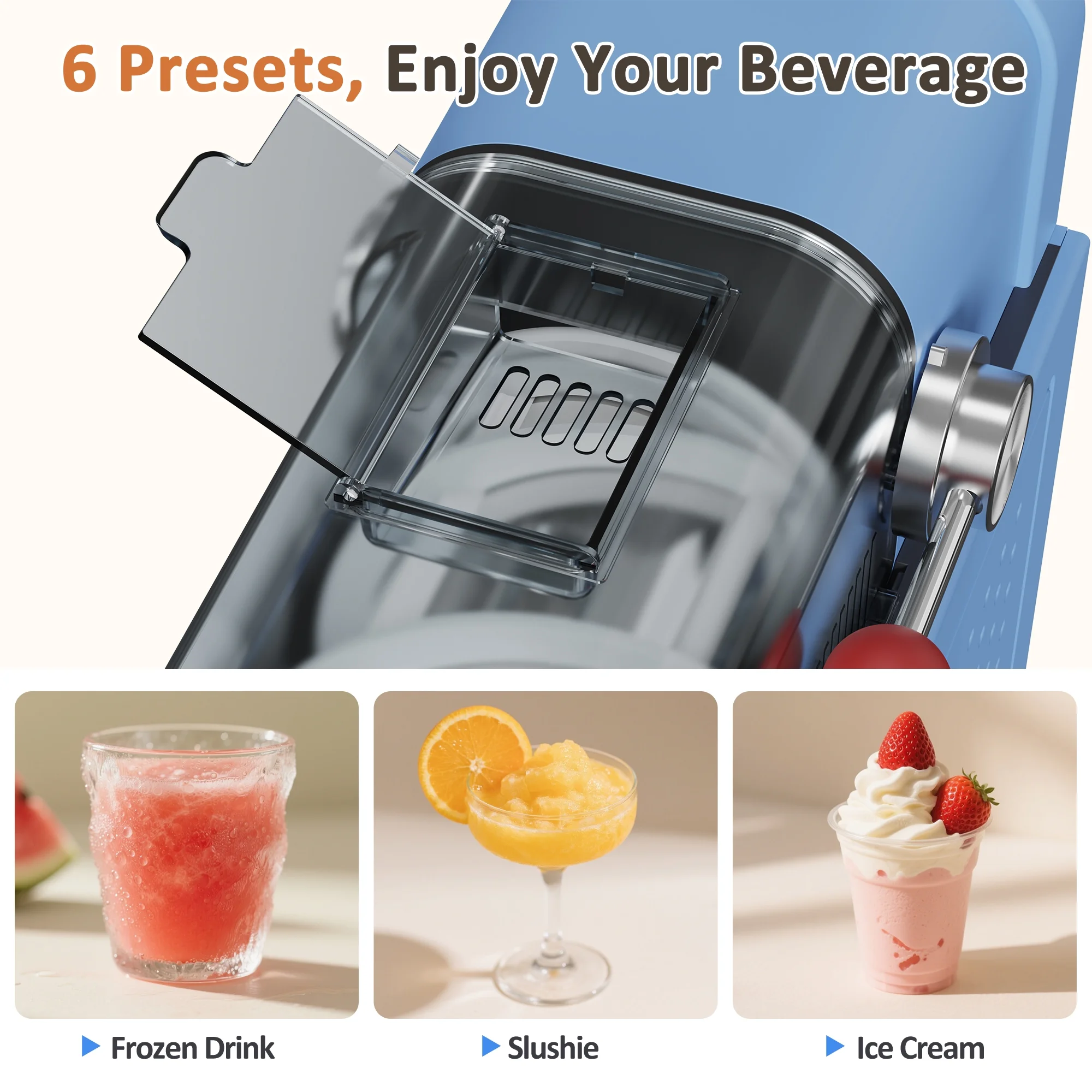BIZAURA Slushie Machine, Slushy Machine for Home No Ice Need, Professional Frozen Drink Maker, 6 Presets for Milkshakes, Frapp-s, Slush, Ice Cream - Image 12