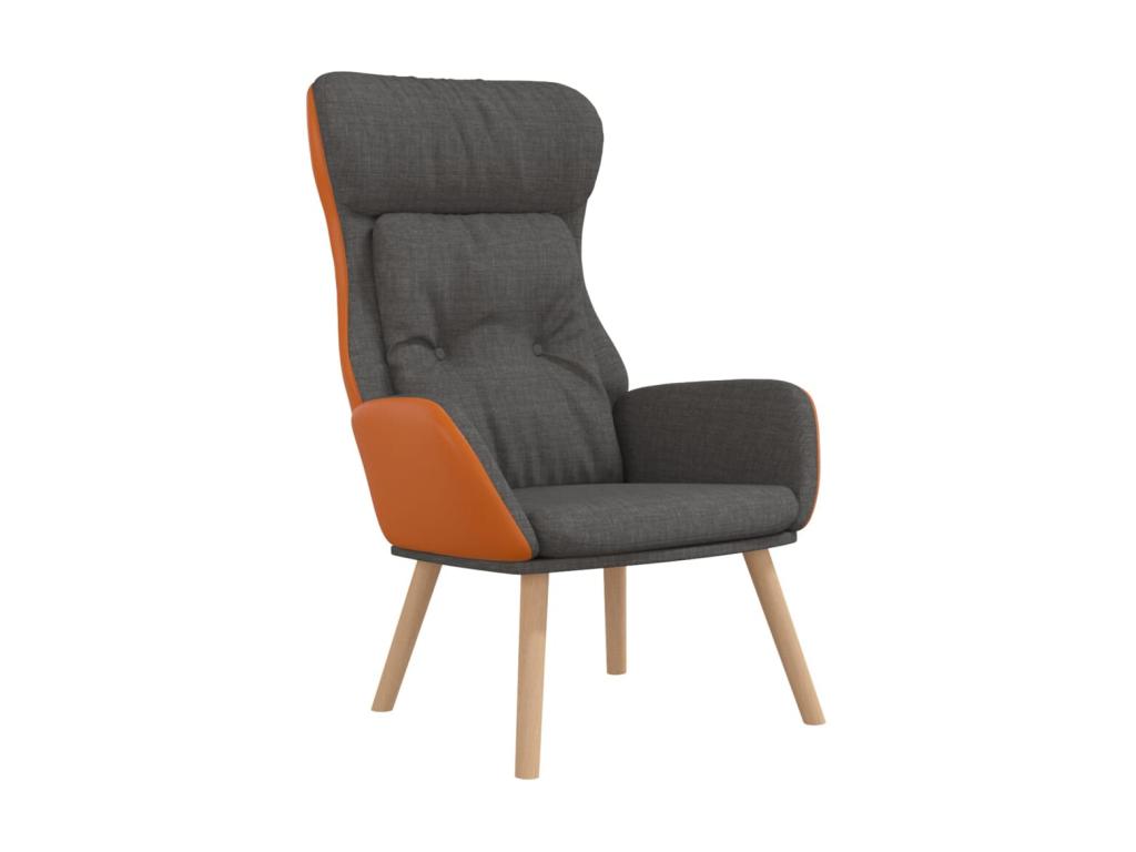 Sillón de relajación Tela y PVC gris oscuro