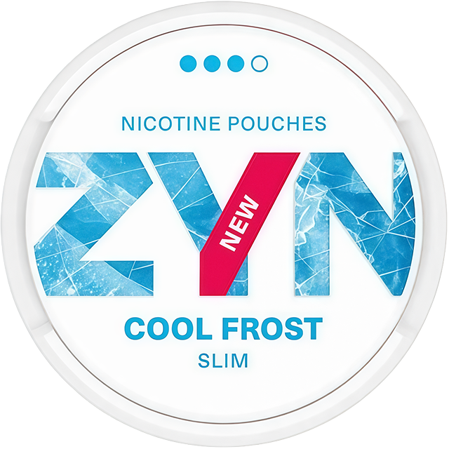 ZYN Cool Frost 9mg nicotine pouches — Slim Moist can with 21 strong mint-frost moist pouches