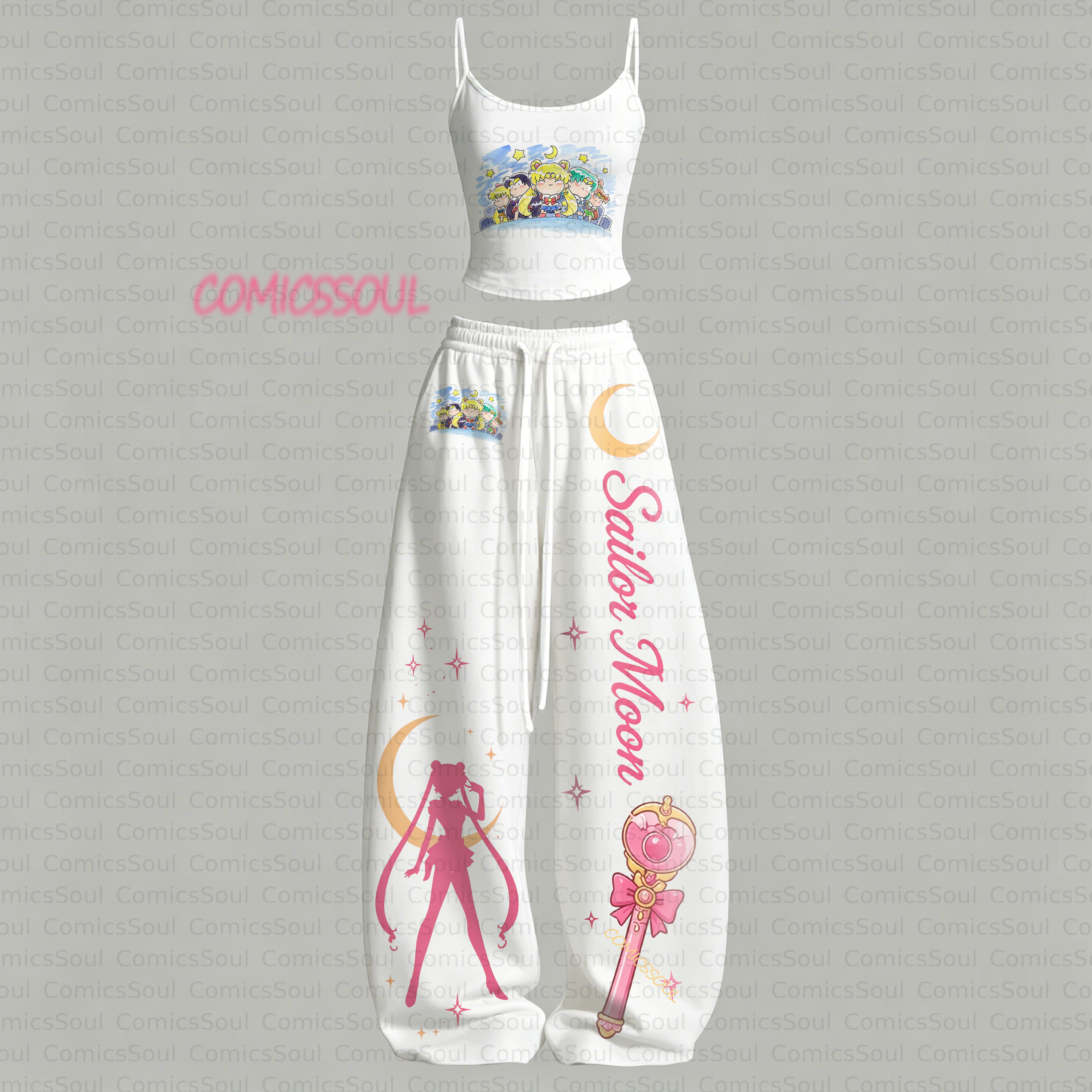 Sailor Moon Top & Elasticated Trousers Two-Piece Set