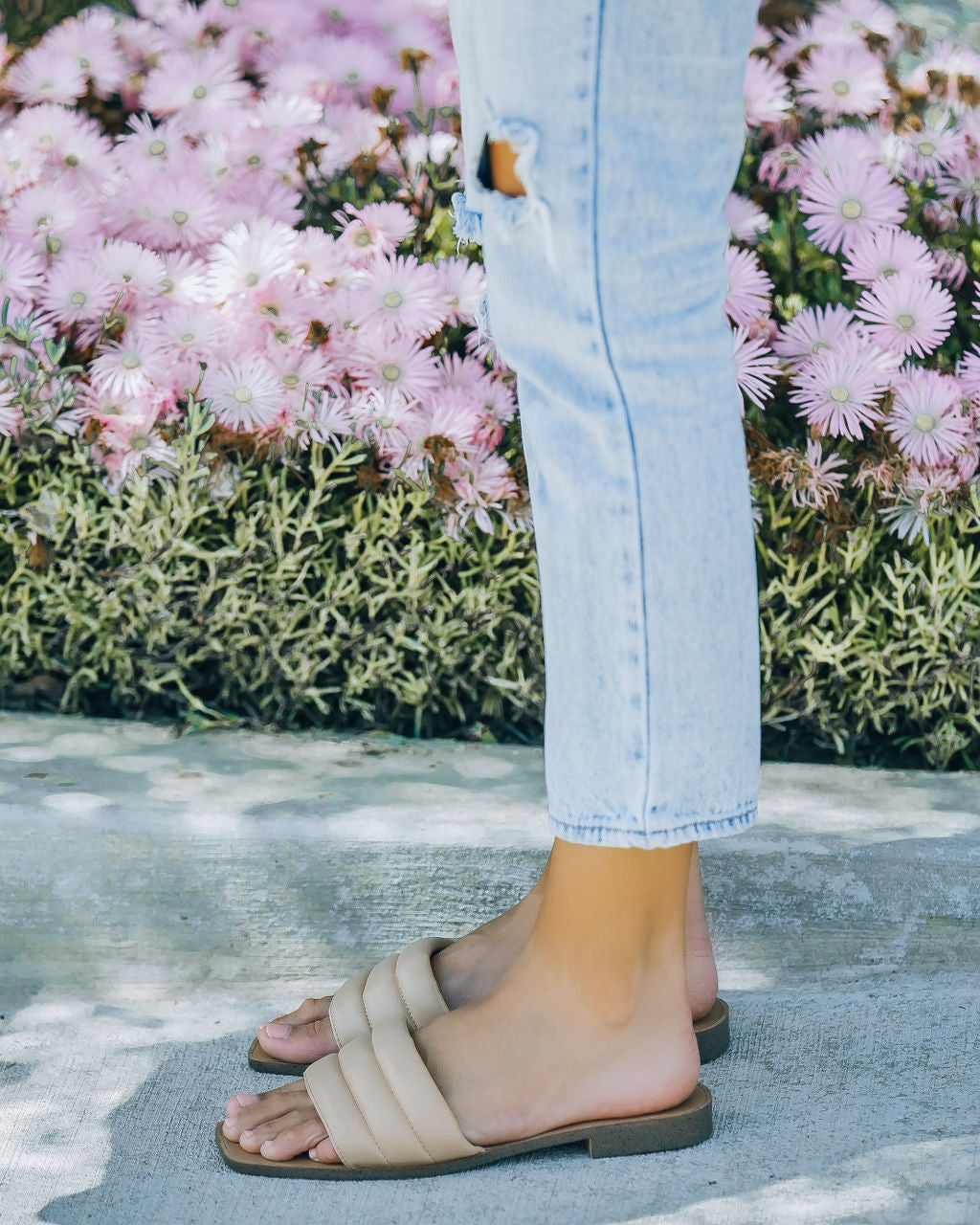 Skye Padded Square Toe Sandal - Nude - FINAL SALE - Se7enfashion