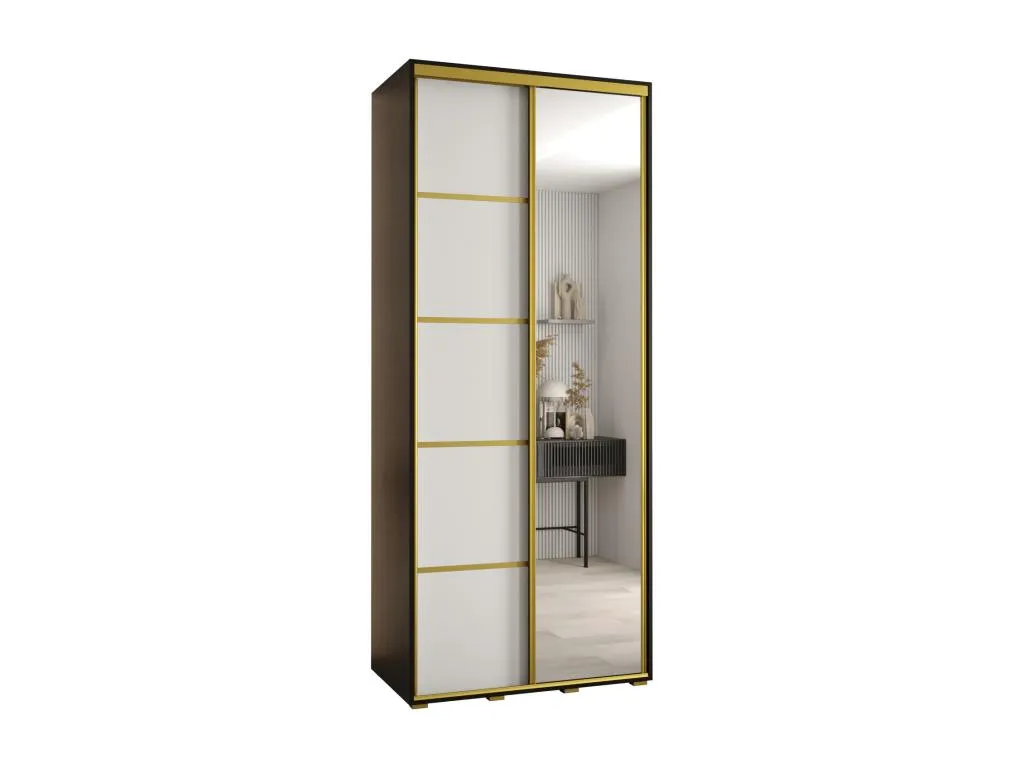 ARMARIO Hogarmini 5 DE PUERTAS CORREDERAS 235.2/110/45 2 puertas (Negro/Blanco/Oro) 41196wigo