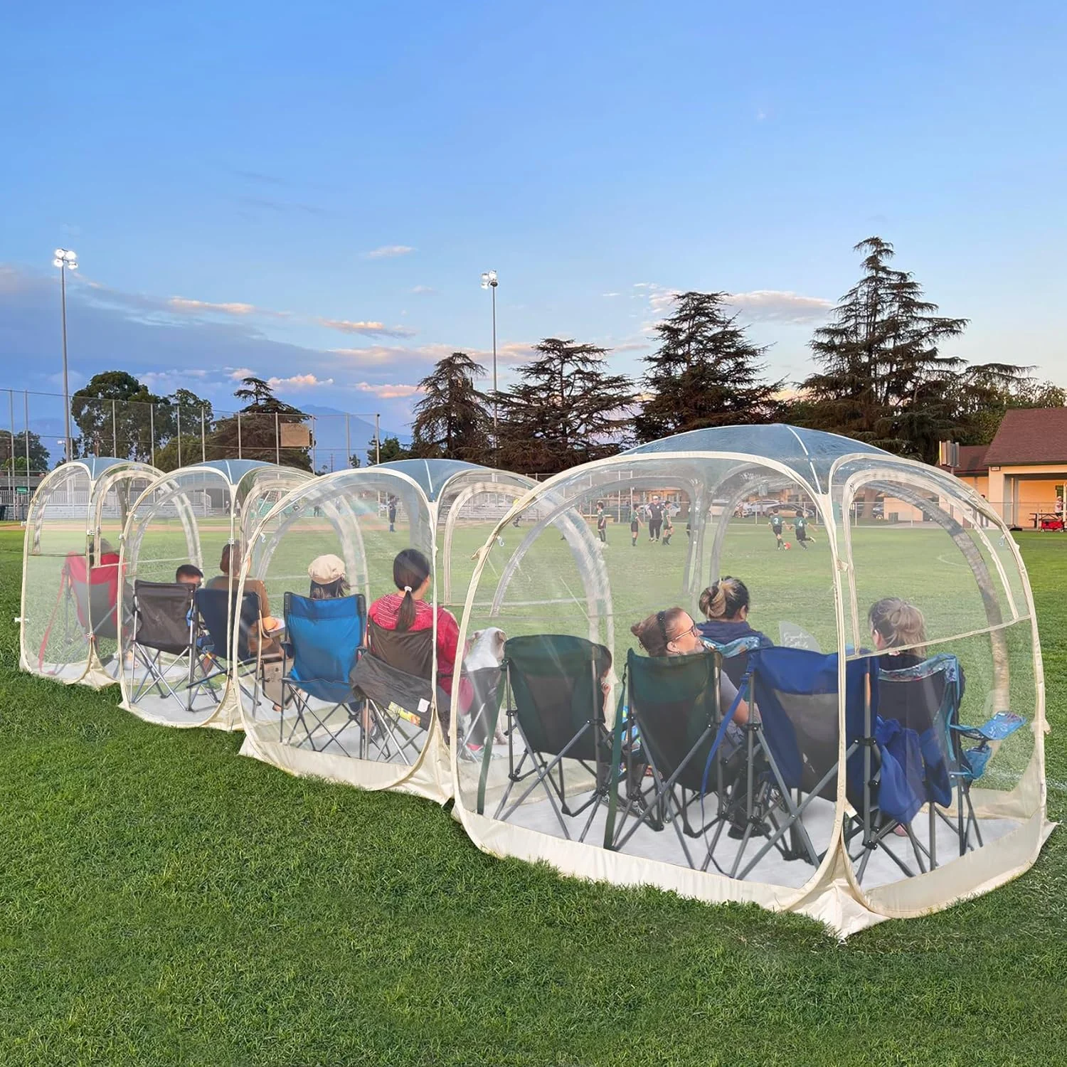 Lenotos Pop Up Sports Tent, Instant Clear Bubble Tent, with Removable Top Cover, Outdoor All Weather Shelter, for Watching Sports, Cheering, Fishing and Camping 1-2 People(M) - Image 2
