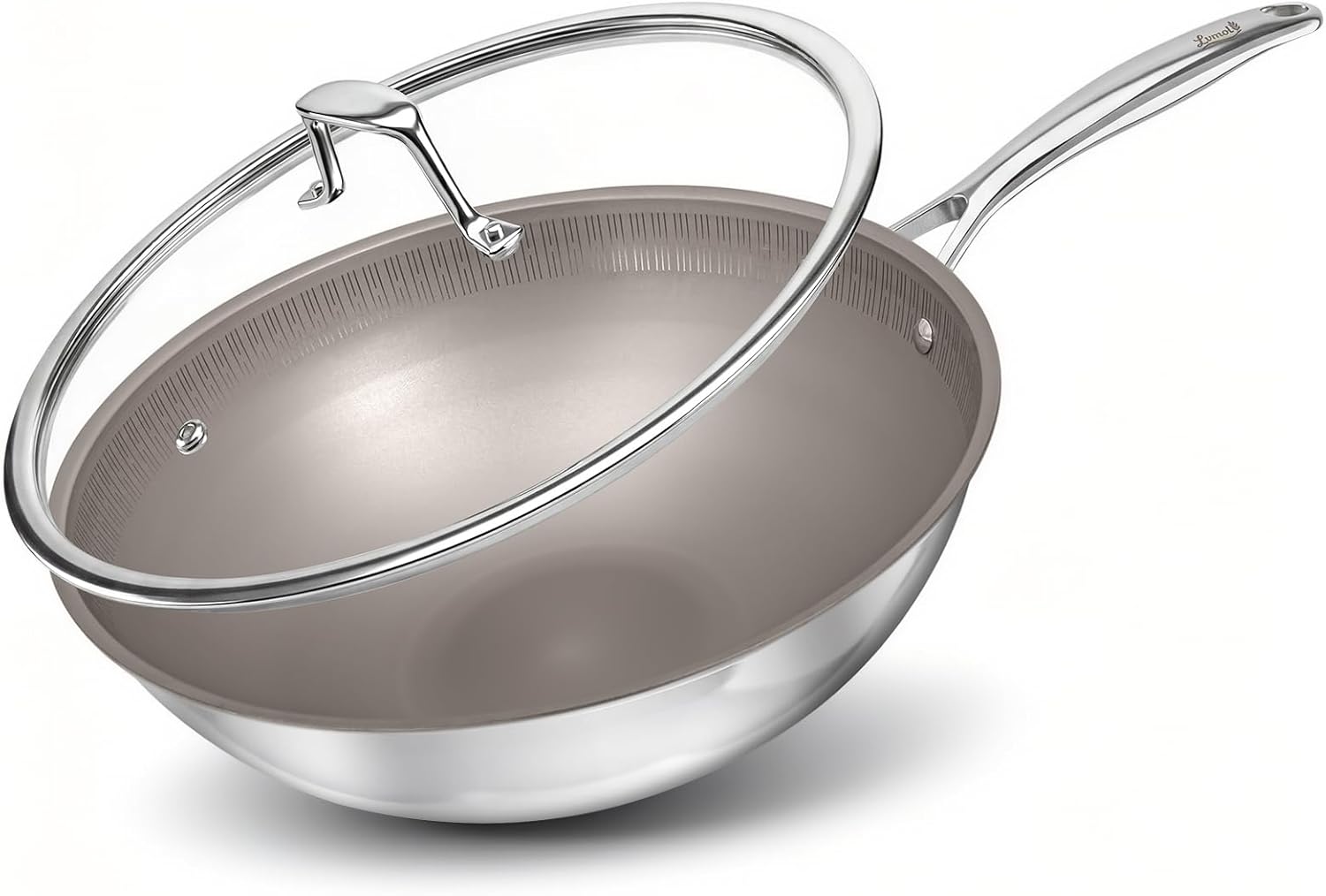 Titanium Wok Pan with Lid – 12