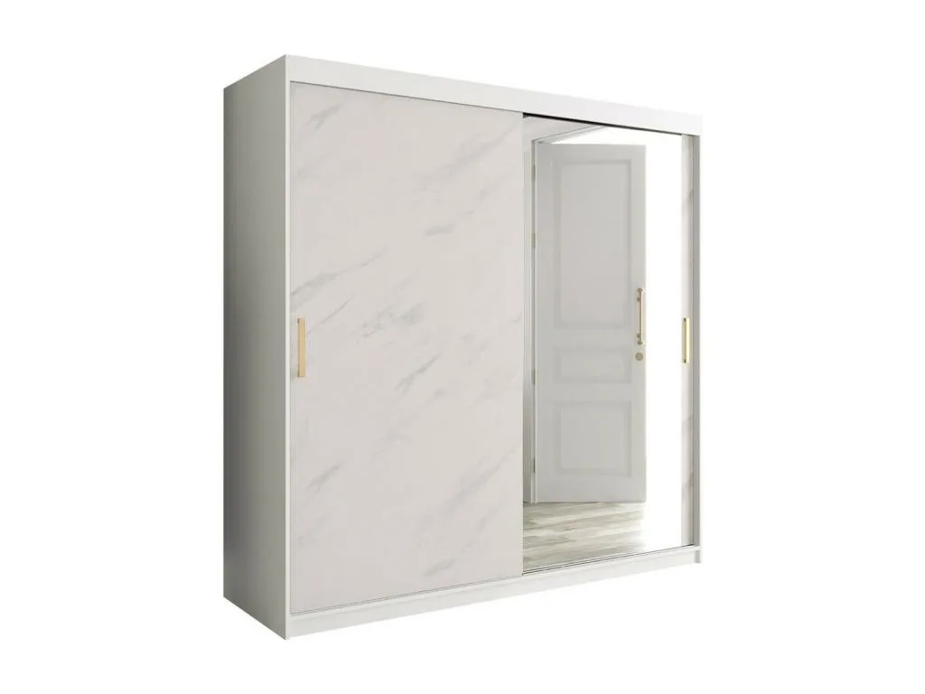 Armario Alkihogares 262 Mate blanco | Mármol blanco 200x200x62cm Número de estantes - 9.00