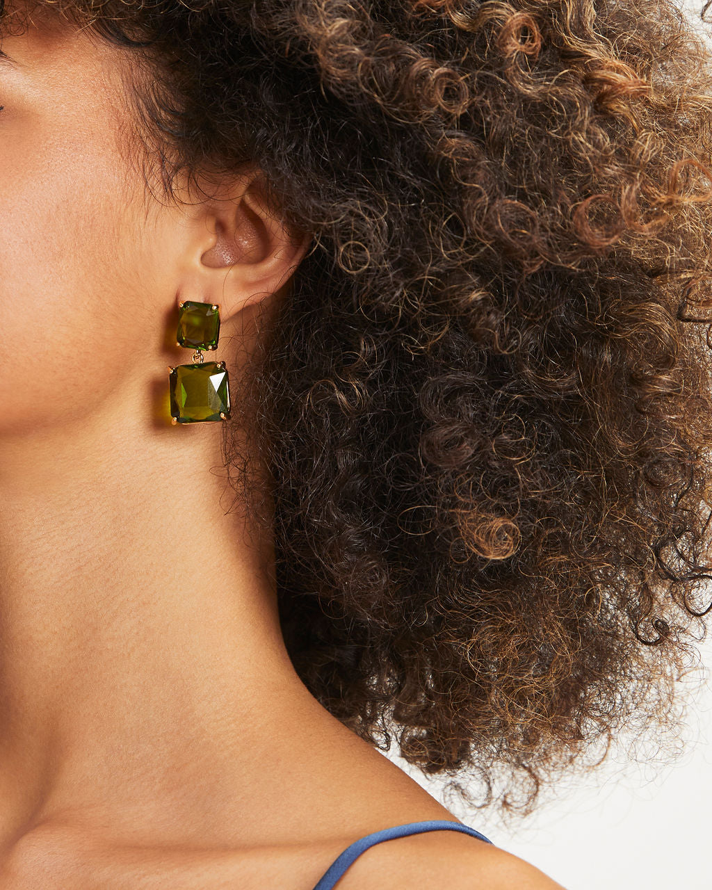 Glam Lifestyle Gem Drop Earrings - Green - Se7enfashion