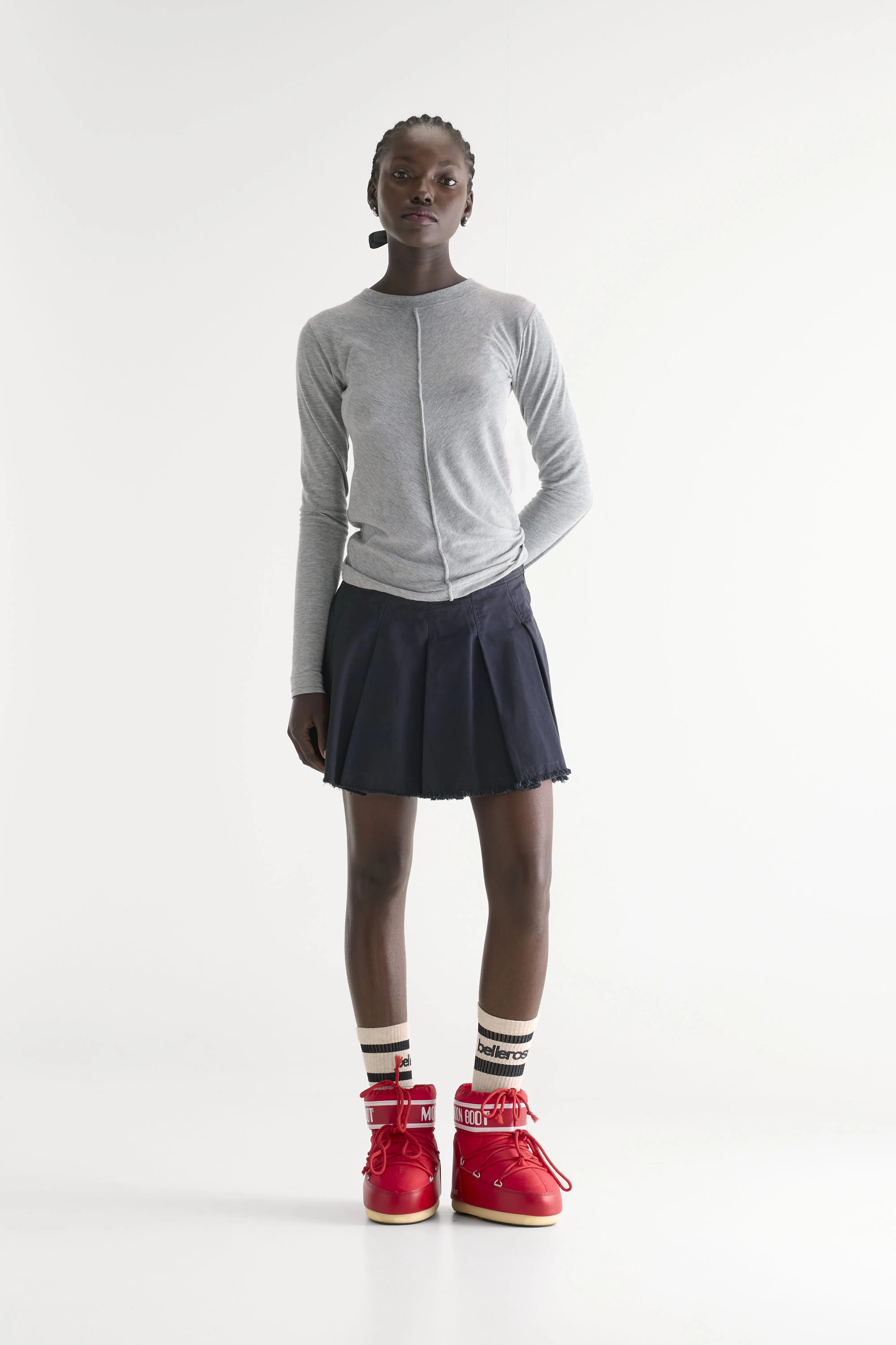Bellerose Windy pleated mini skirt (261 / W / NAVY)