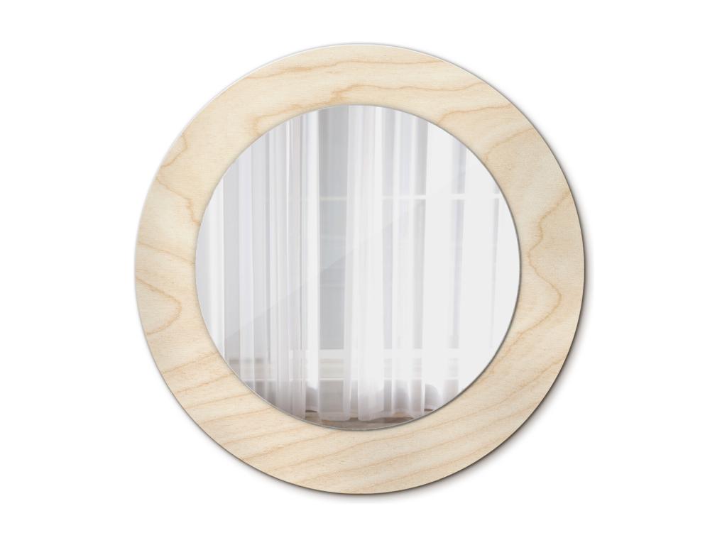 Espejo decorativo redondo - Madera clara - 50 cm