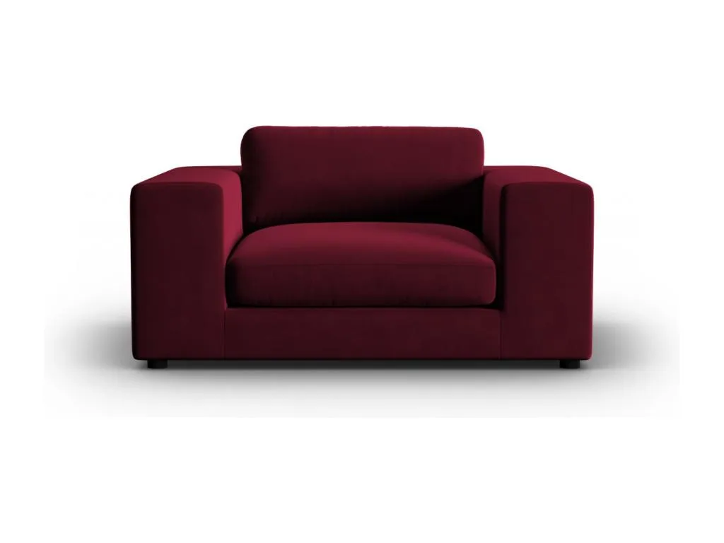 Decoencanto - Sofá Decoencanto 1.5 plazas de terciopelo rojo - 156x122x72cm