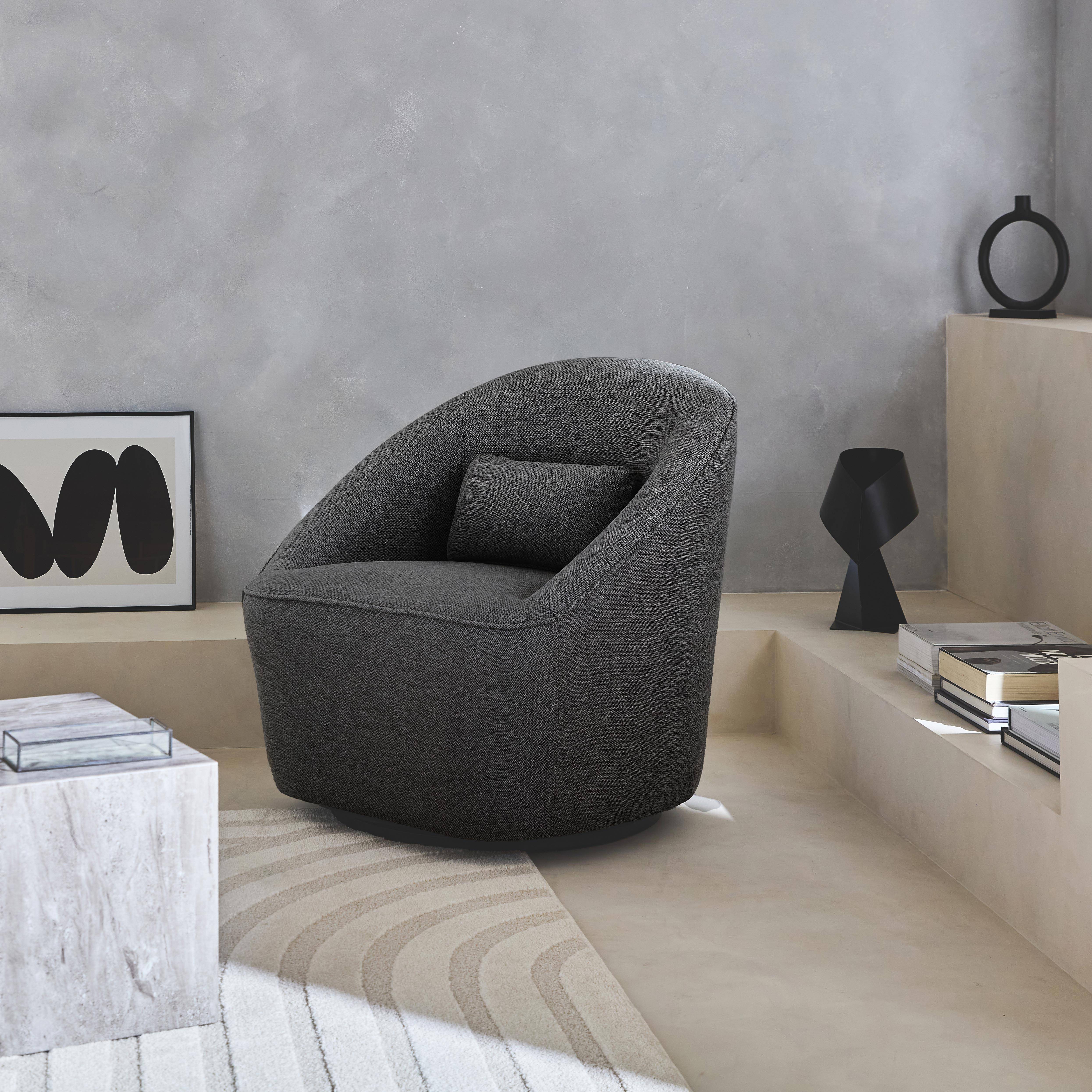 Lana - Sillón giratorio de tela 360º con cojín