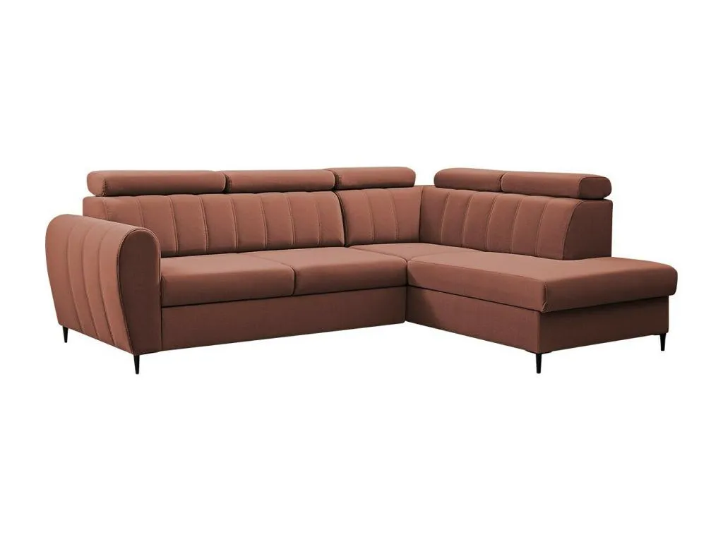 Sofá rinconero Andreuworldcasa 125 Rosa Función de descanso Caja de ropa de cama 264x200x90cm
