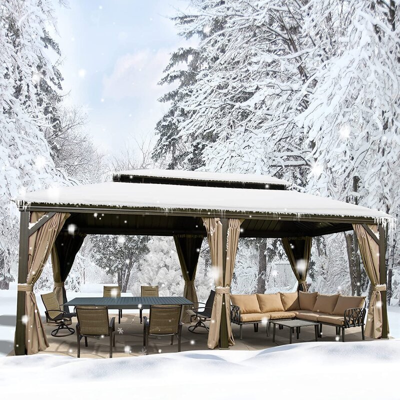 Calaro 19.5 Ft. W x 11 Ft. D Galvanized Steel Patio Gazebo