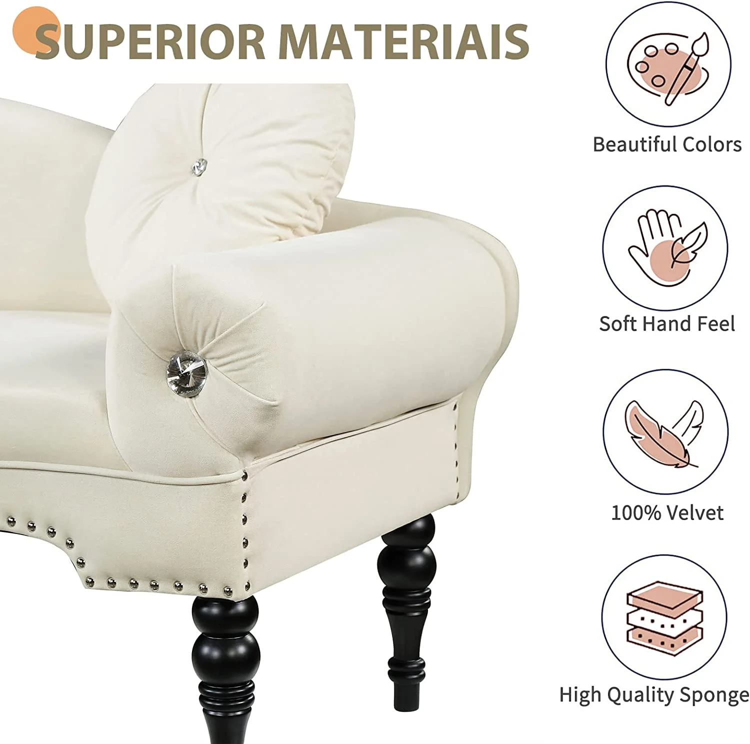 Sumdeal 43.5" Storage Ottoman Bench with 250lb Seating, Linen Upholstered Wood Legs Safety Hinge Flip Top Oval Foot Rest Long Stool for Sofa Couch Bedroom End of Bed Living Room Entryway, White - Image 63