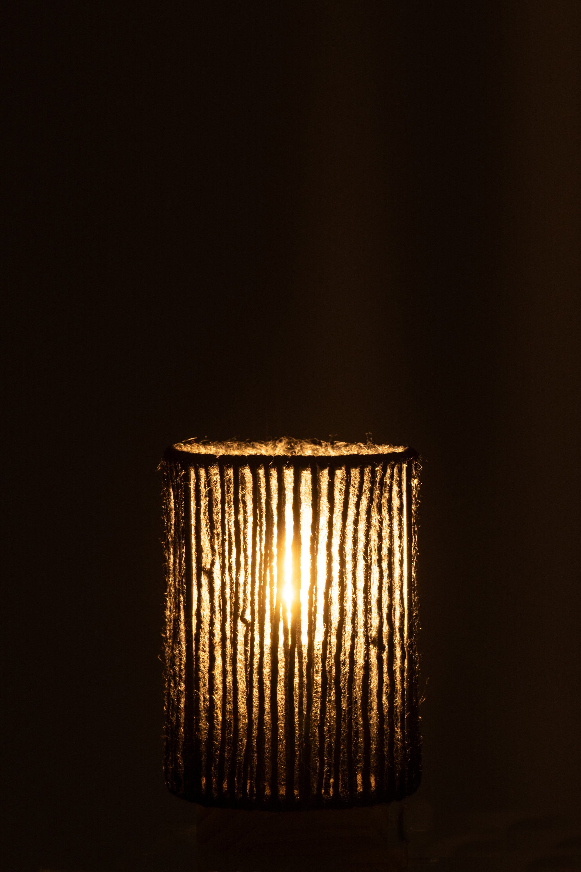 J-Line lamp Cilinder - metaal katoen - zwart - small - LED l