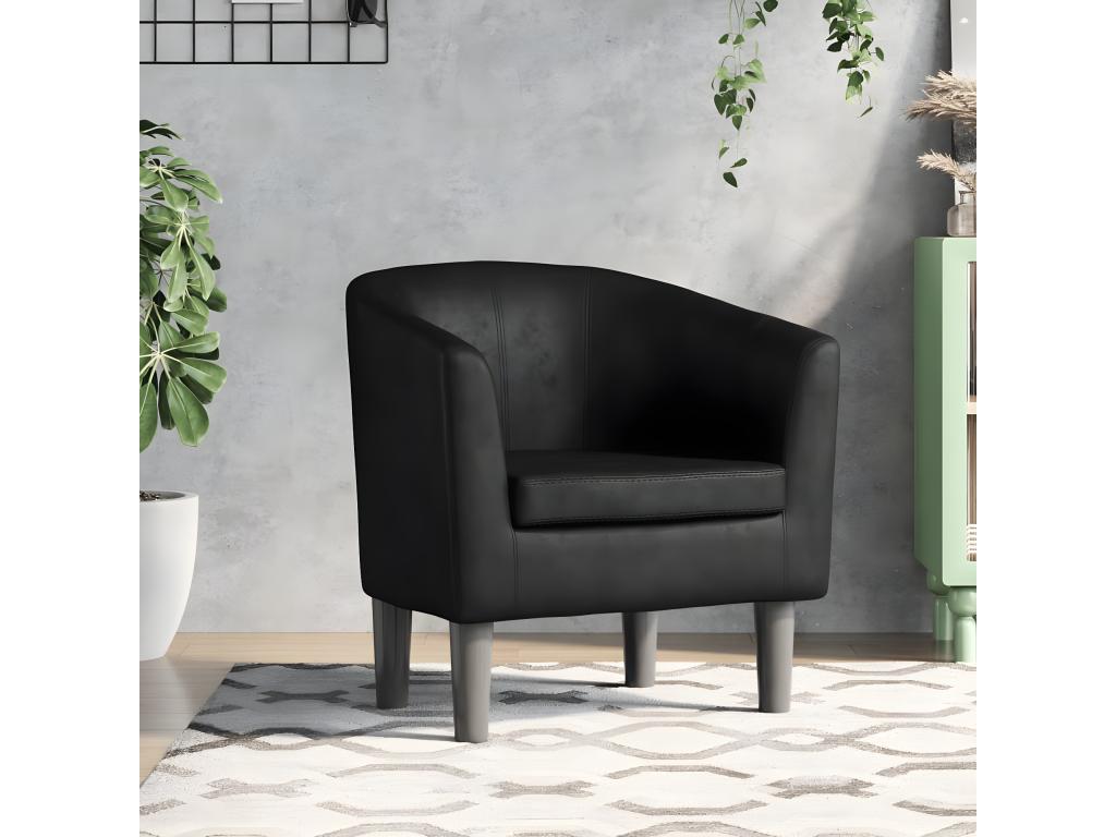 Sillón cuero sintético negro