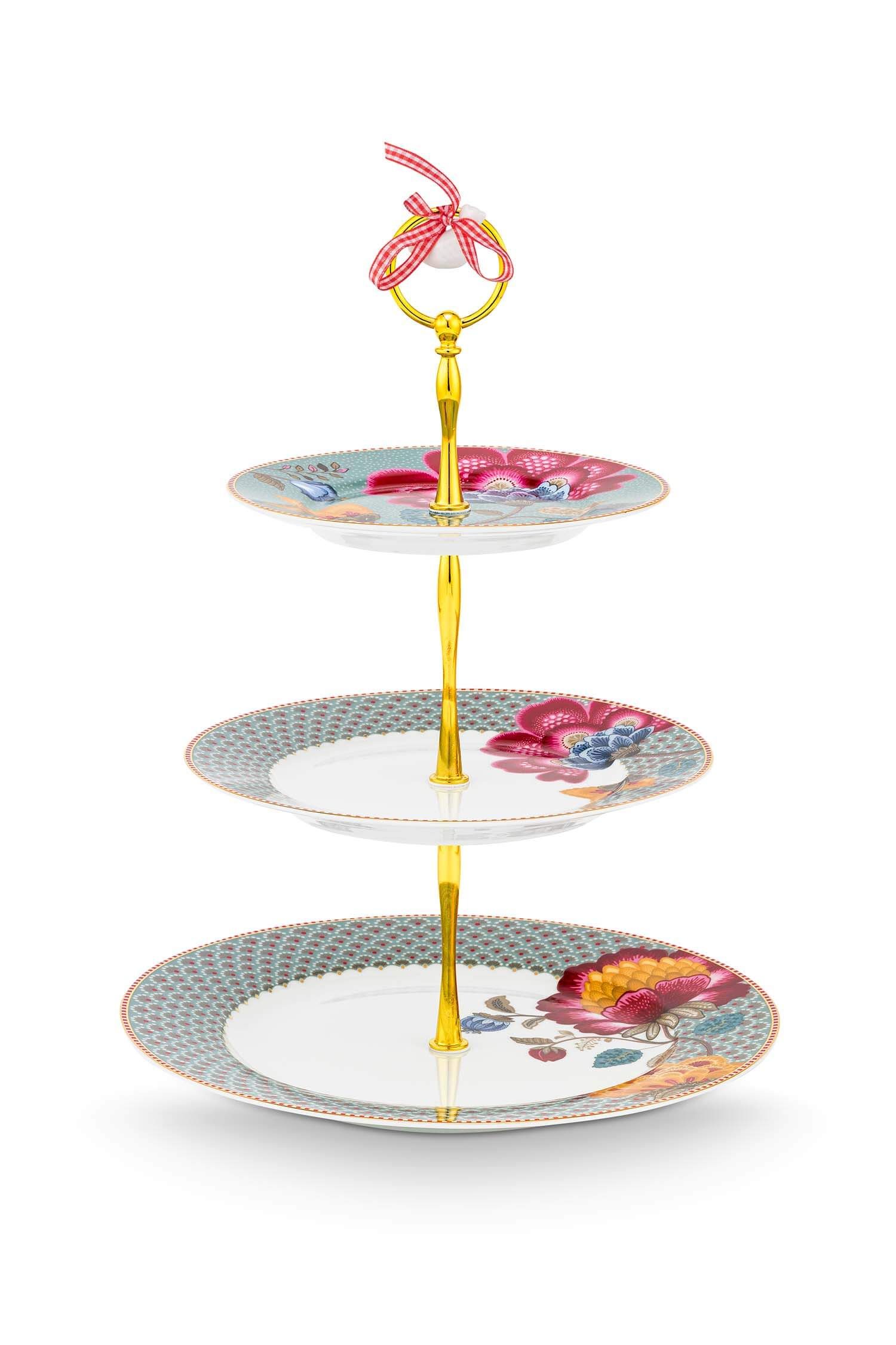 Cake Stand 3/Layers Blooming Tales Fantasy Blue