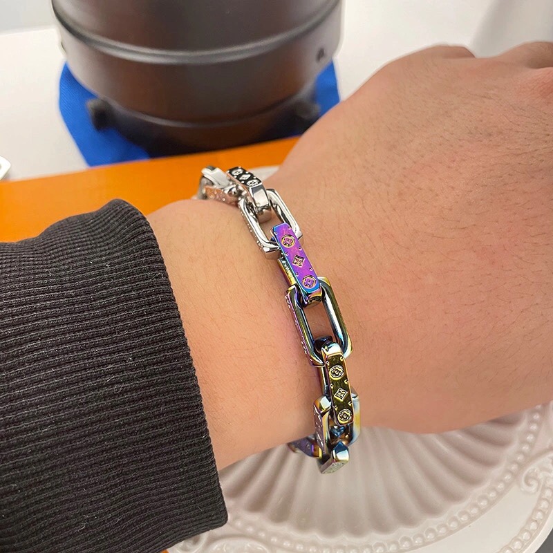 Louis Vuitton Hot Sale Chunky Chain Monogram Men Bracelet - Original Replica Club