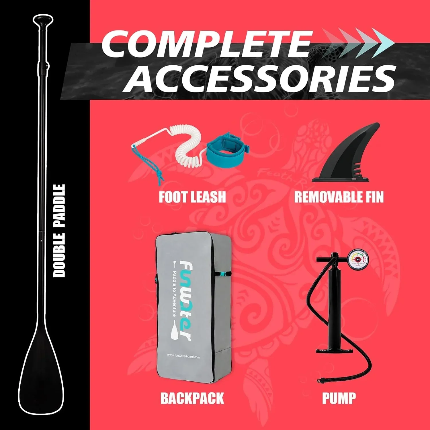 FunWater Inflatable Stand Up Paddle Board, 11 ft x 32 in x 6 in - SUP Paddle Accessories - Image 54 FunWater Inflatable Stand Up Paddle Board, 11 ft x 32 in x 6 in - SUP Paddle Accessories - Image 54