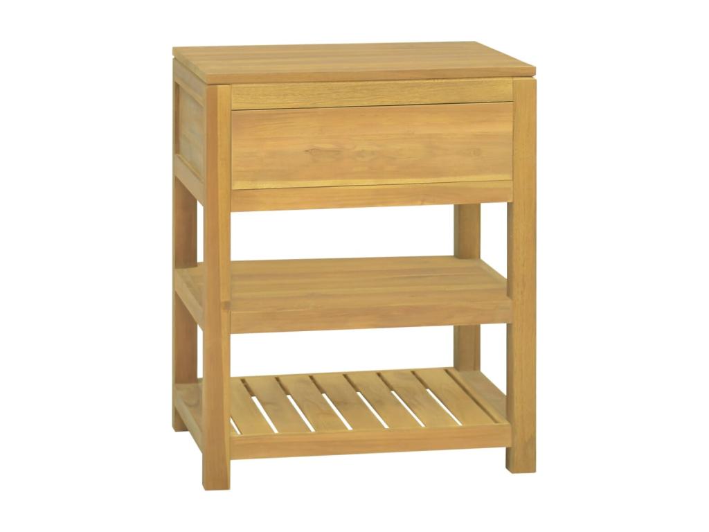 Armario de baño madera maciza de teca 60x45x75 cm