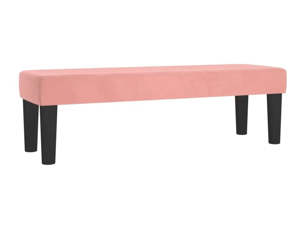 Banco de terciopelo rosa tapizado 100x30x30 cm bkb1736899