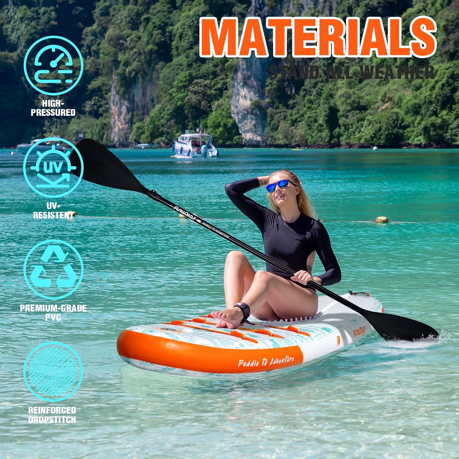 FunWater Inflatable Stand Up Paddle Board, 11 ft x 32 in x 6 in - SUP Paddle Accessories - Image 22 FunWater Inflatable Stand Up Paddle Board, 11 ft x 32 in x 6 in - SUP Paddle Accessories - Image 22