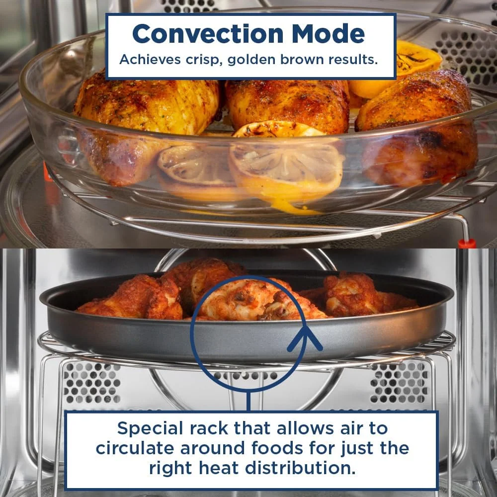 GE 3-in-1 Microwave Oven, 1,050 Watts Air Fryer, Broiler & Convection 1.0 Cu. Ft - Image 4
