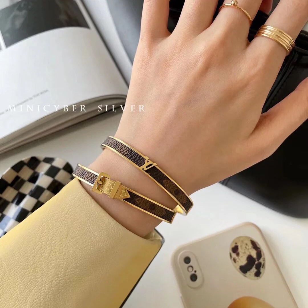 Louis Vuitton Vintage Leather Bangle Bracelet - Original Replica Club