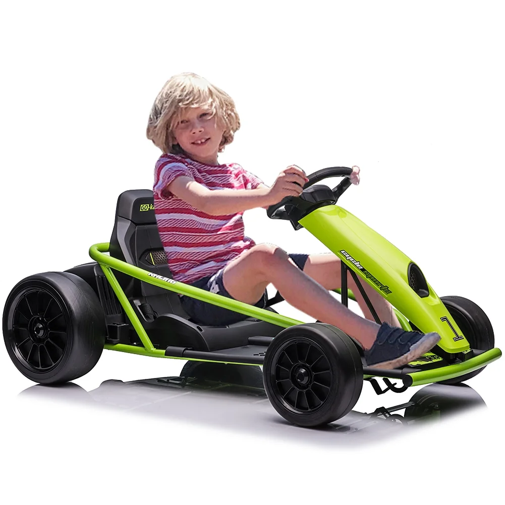Kojooin Go Kart for Kids,24V Battery 300WX2 Motors Pedal On Foot Go Cart,8MPH High Speed Drifting Car with Slow Start Function,Rose red - Image 22