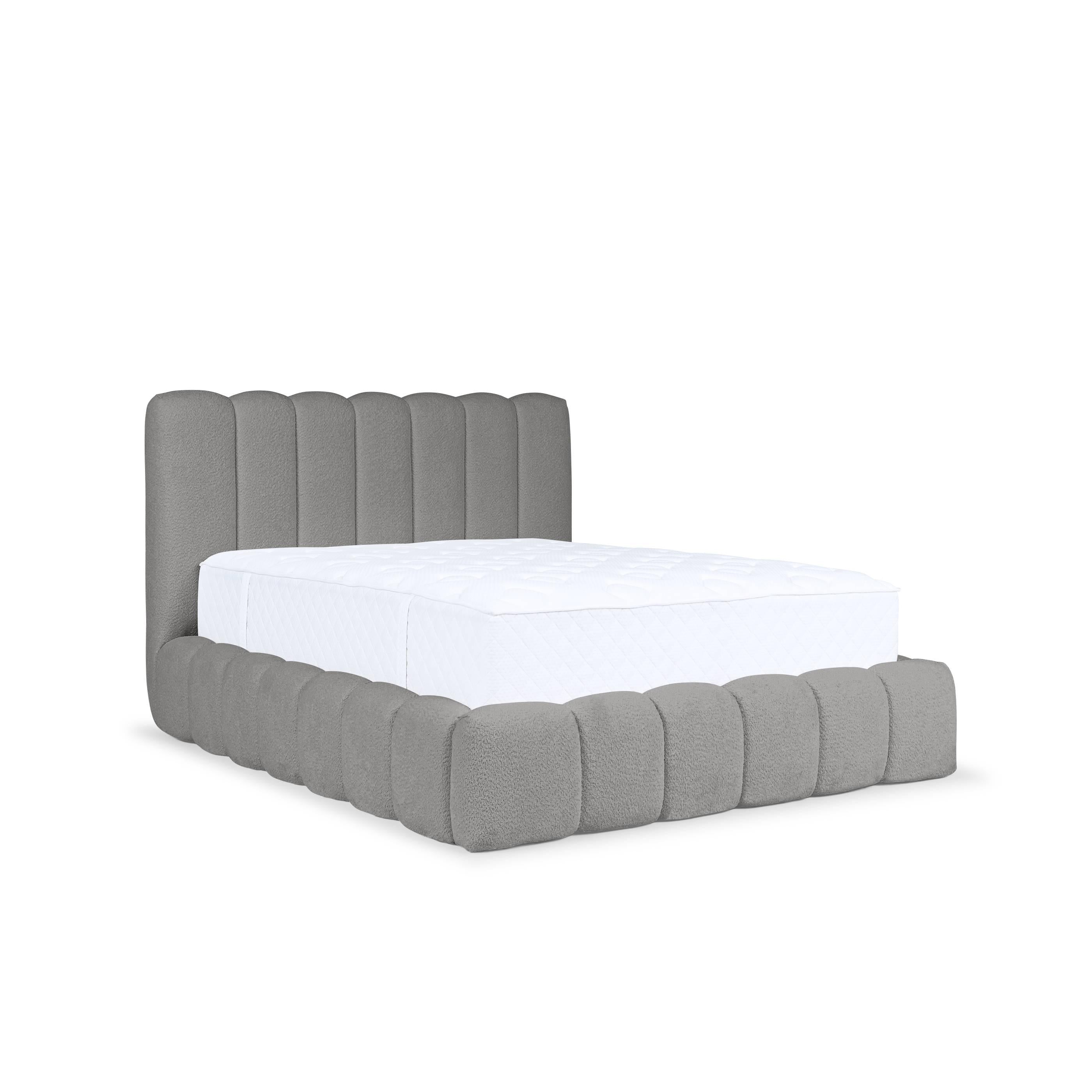 Blokker Dawn Bedframe met Opbergruimte - 200 x 200 cm - Lichtgrijs