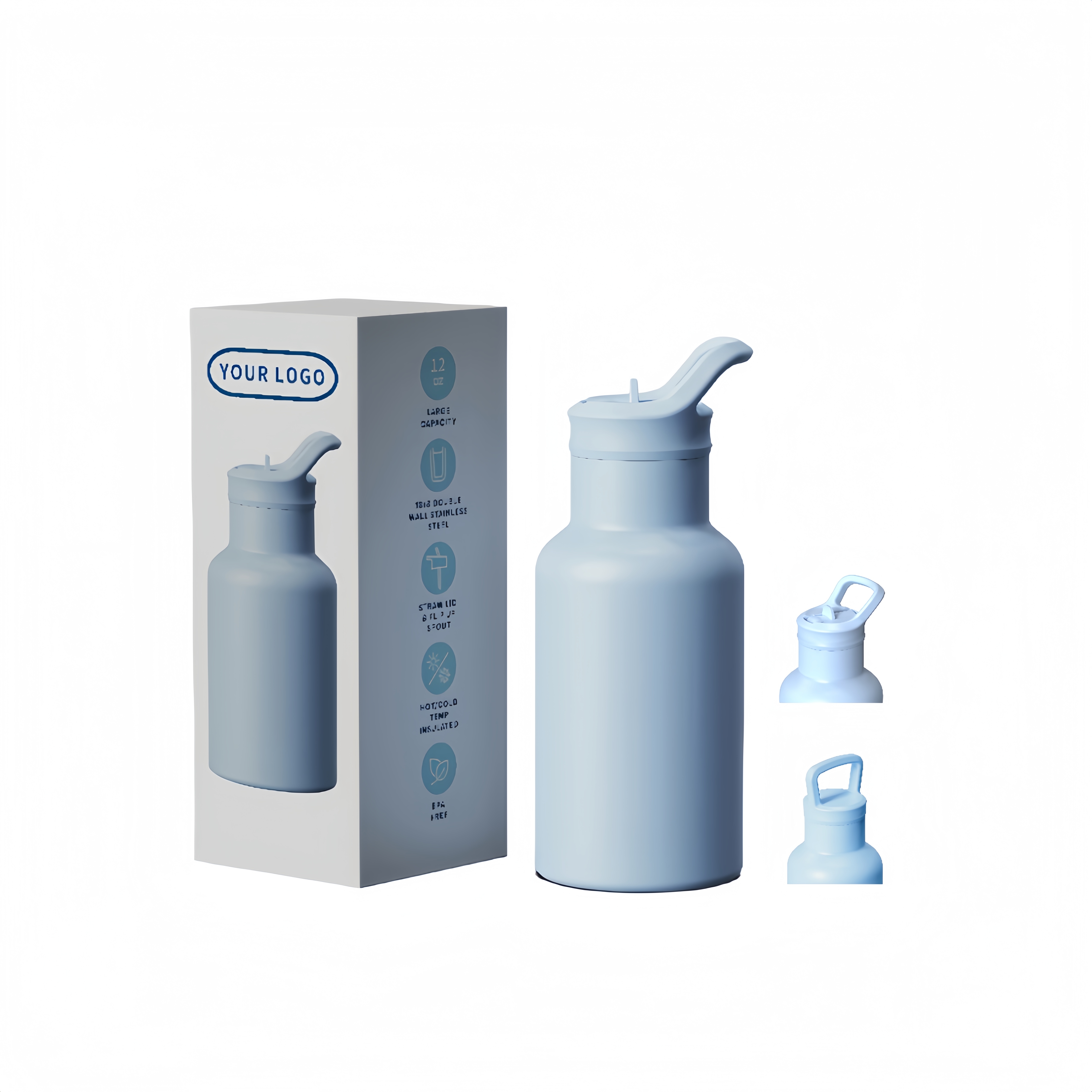 Double-Wall Stainless Steel Vacuum Insulated Tumbler Portable Sports Drinking Bottle