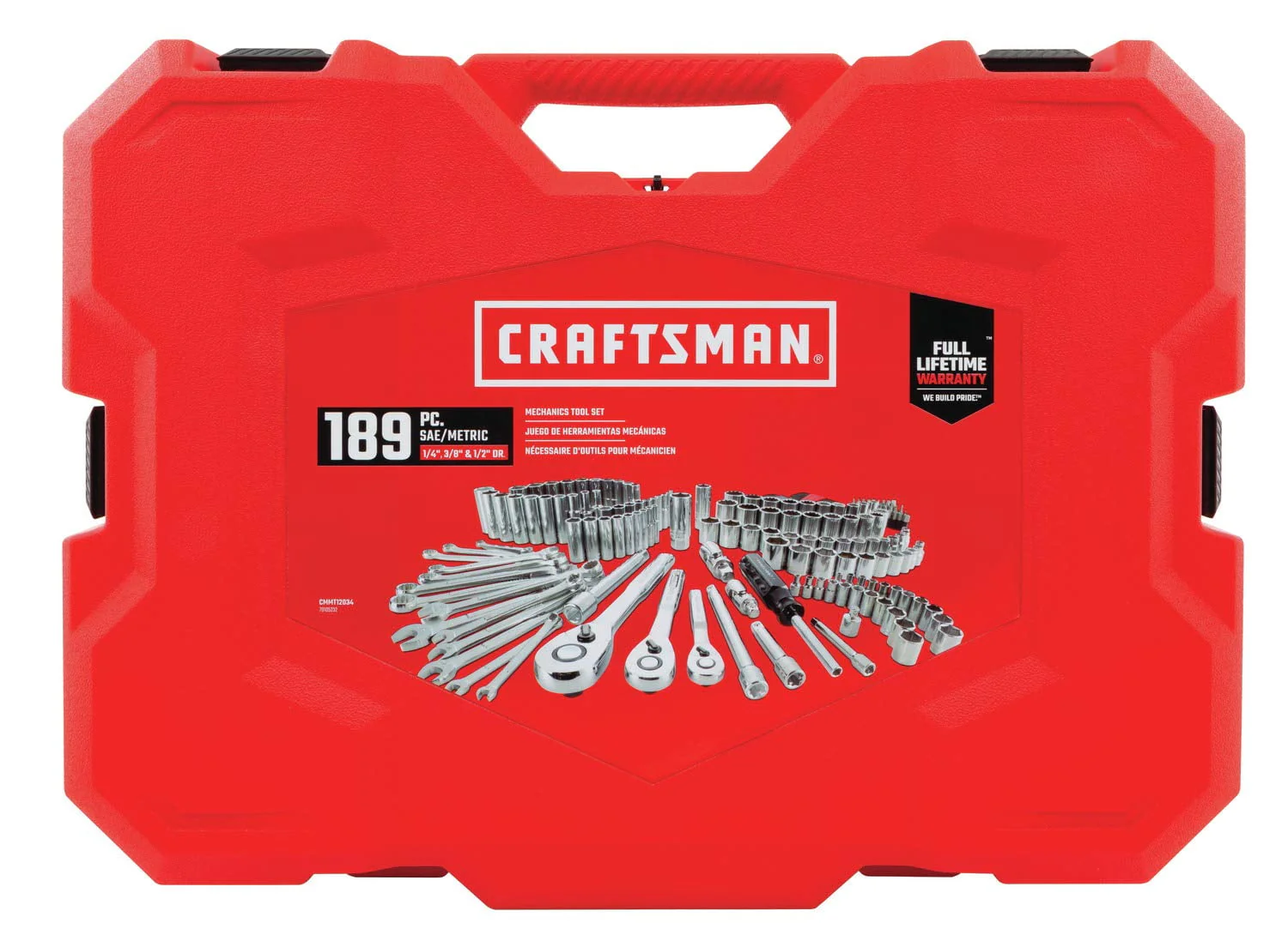 Mechanics Tool Set, SAE/Metric, 189-Piece
