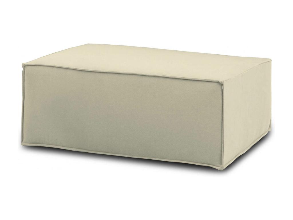 Puff Antonella, Otomana de la sala de estar, 100% Made in Italy, Sillón relax en tela tapizada, Cm 100x70h43, Beige