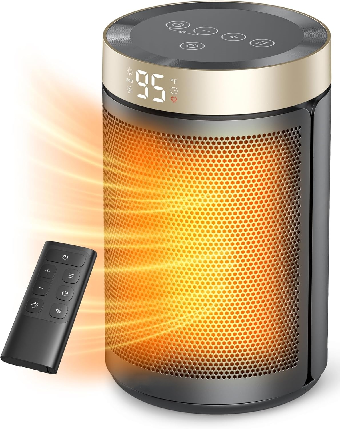 WAYFAIR Space Heaters For Indoor Use, Portable Heater With Thermostat, 1-12H Timer, Eco Mode And Fan Mode, 1500W PTC Ceramic Fast Safety Heat For Office Bedroom Home, White, Without Remote