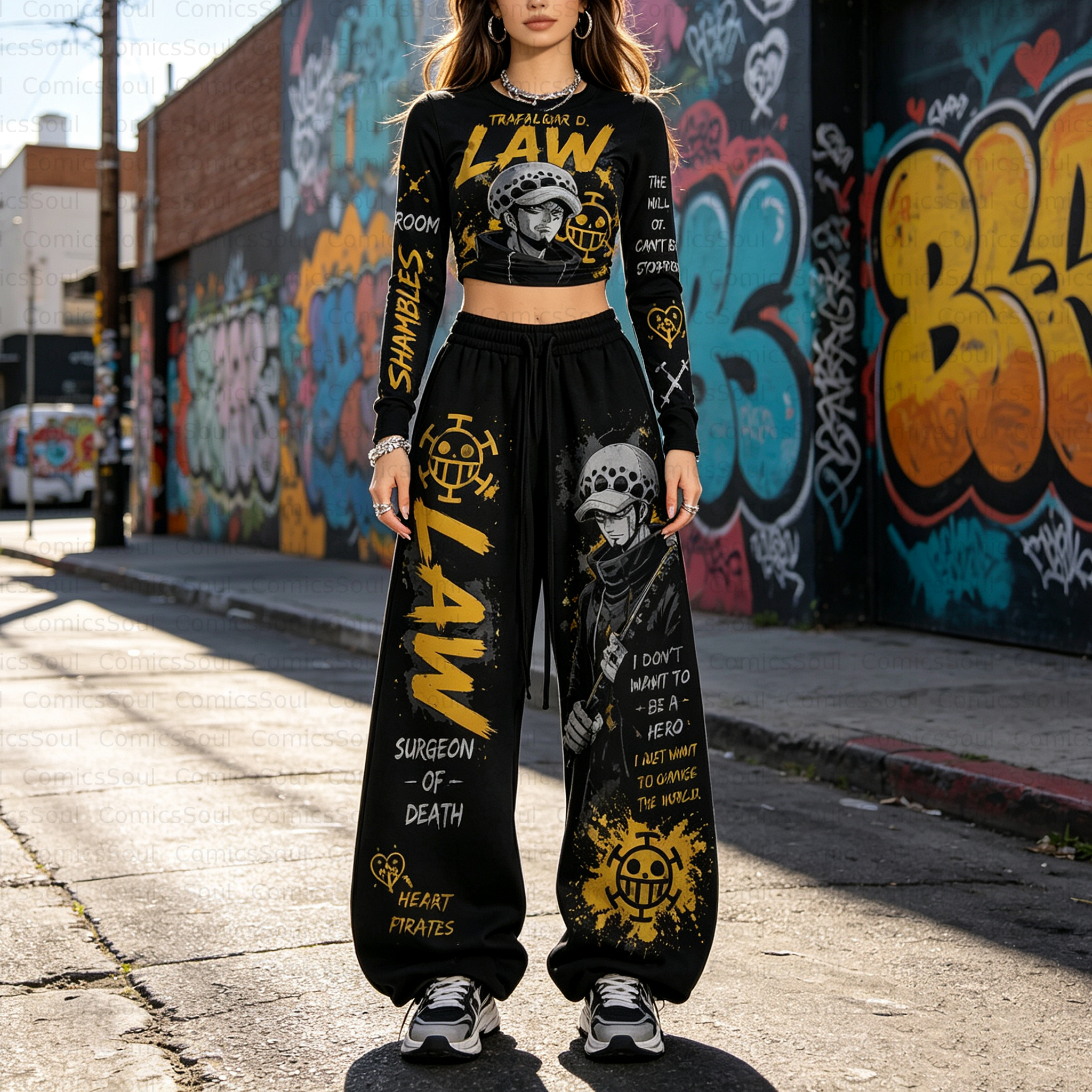 One Piece Long-Sleeve Top And Elastic Pants Set 3051027 TeeThreads Sustain the Scene with Custom Apparel