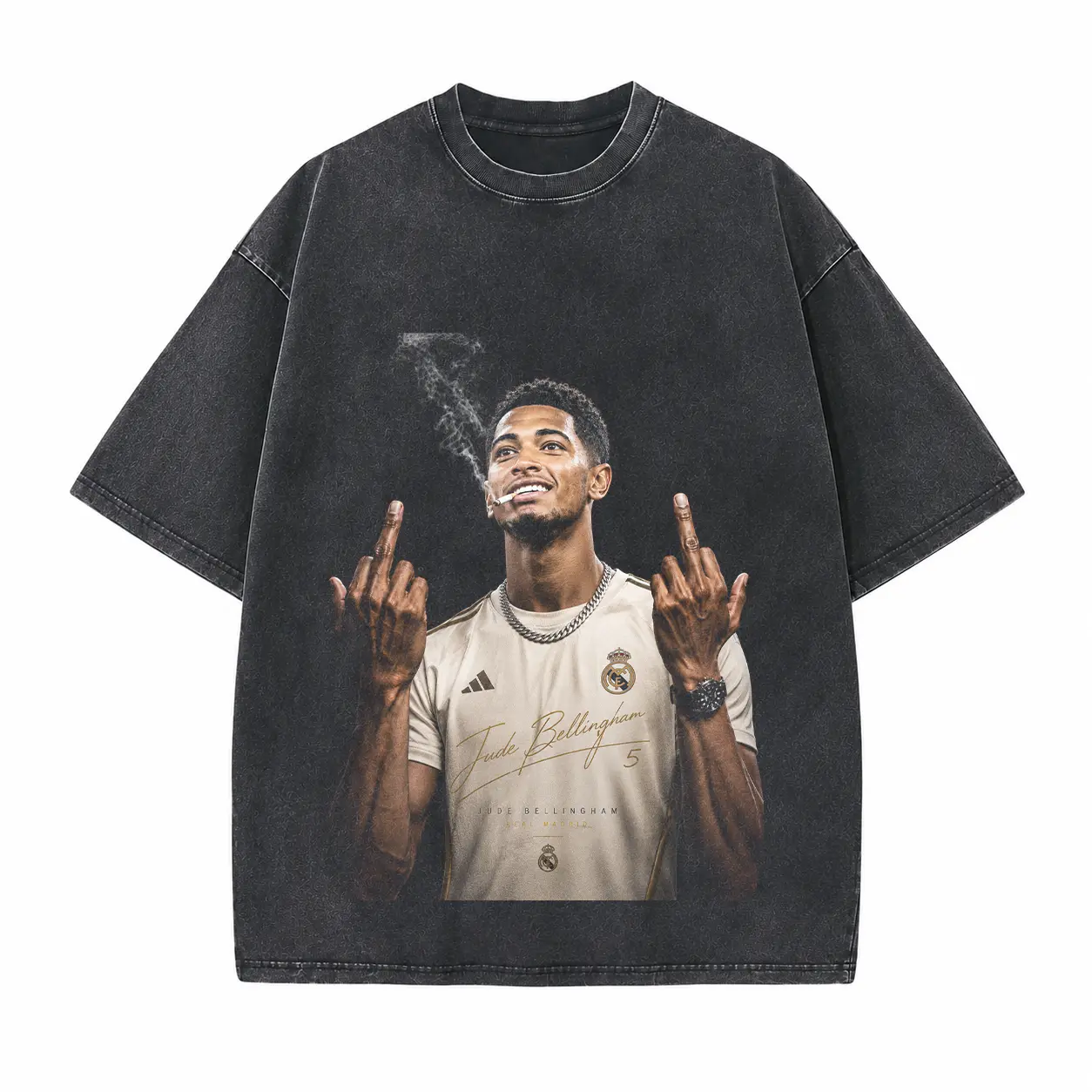Football Superstar Parody Style Printed Unisex Washed T-Shirt
