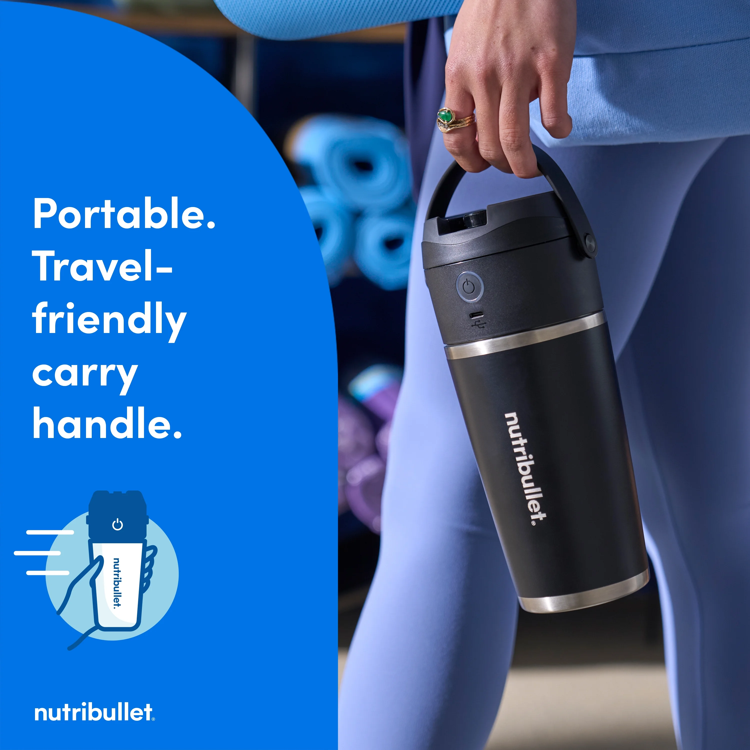 nutribullet Flip Insulated Portable Blender NBPB10350AK - Matte Black, 18oz - Image 5