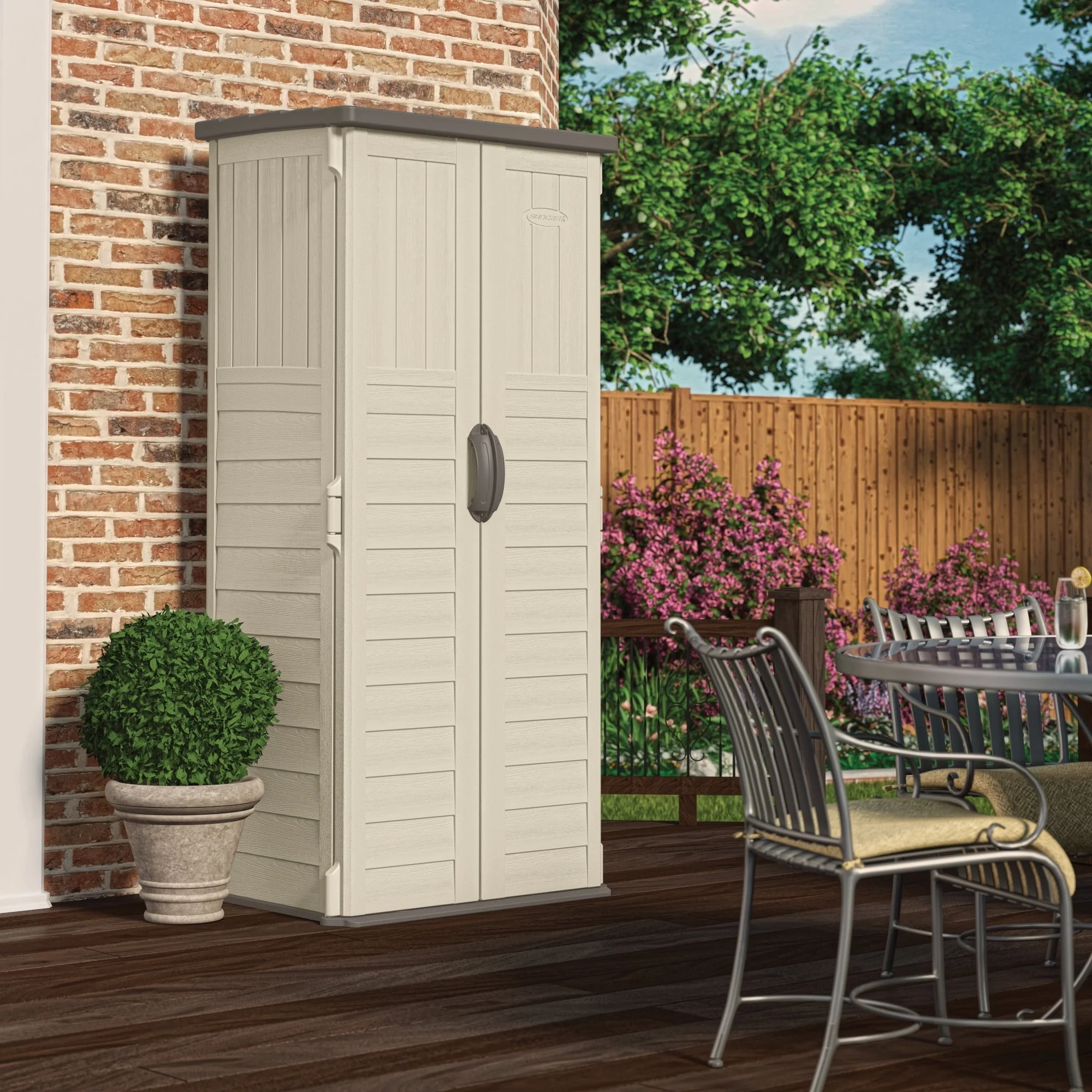 Suncast BMS1250 Resin Vertical Storage Shed Building, 22 cubic feet - Image 2