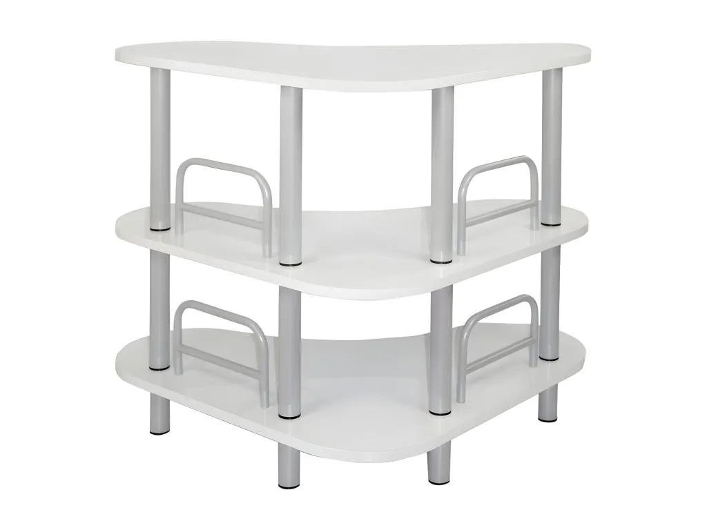 Barra de bar blanca con estanterías integradas krg3294143
