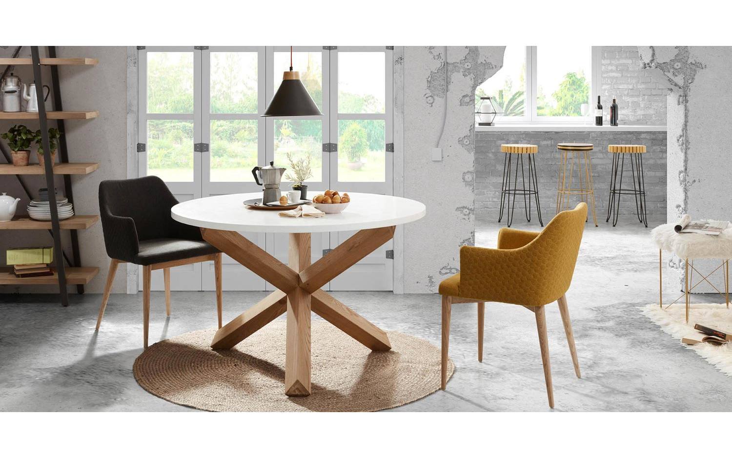 Kave Home Lotus Eettafel - Ø 135 cm - Wit