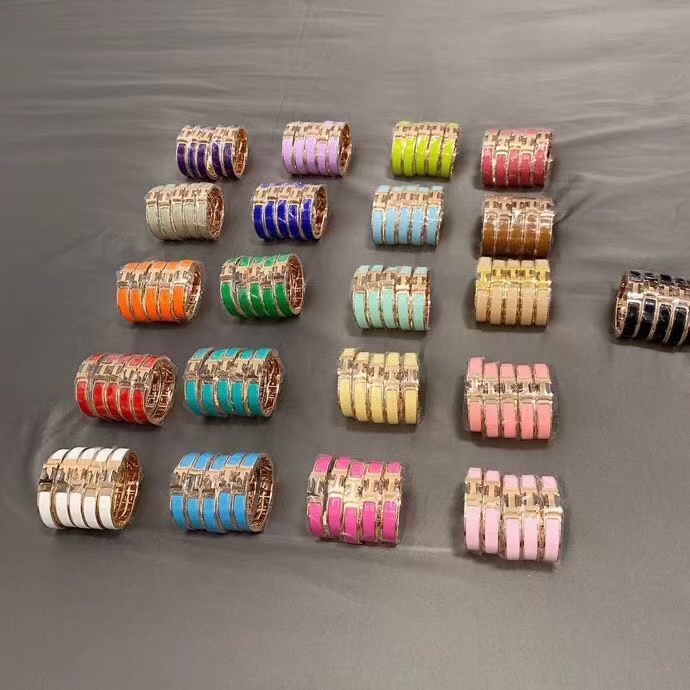 Hermes Wide H Enamel Bangle Bracelet - 21 Colors Available - Original Replica Club