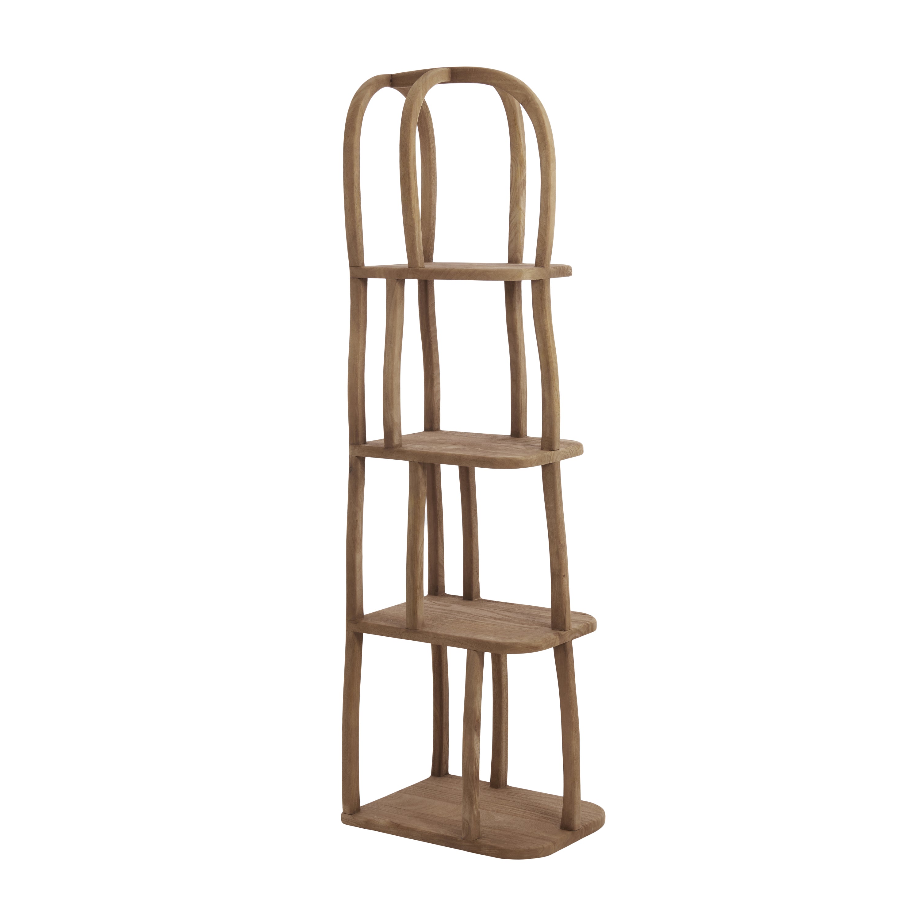 Light&living Kast open 53x40x175 cm LOWE hout mat grijs-bruin