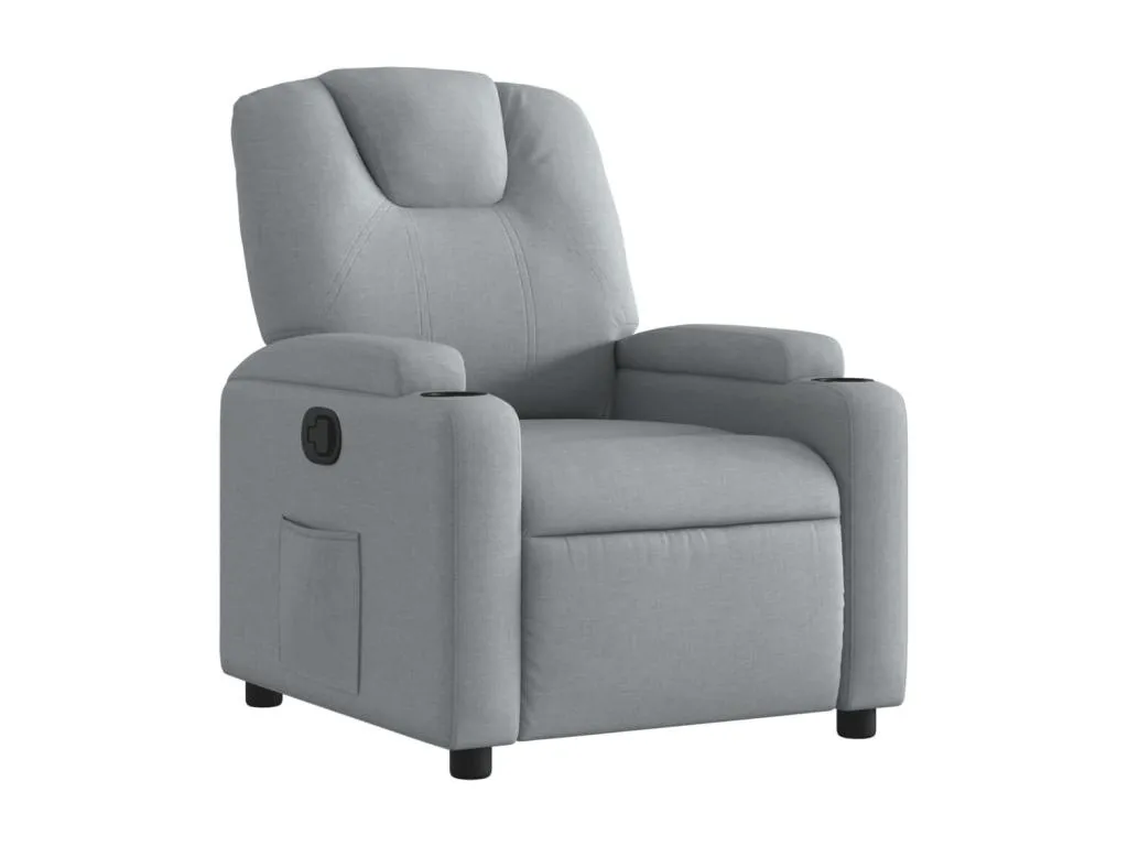 Sillón reclinable de tela gris claro dui2184275
