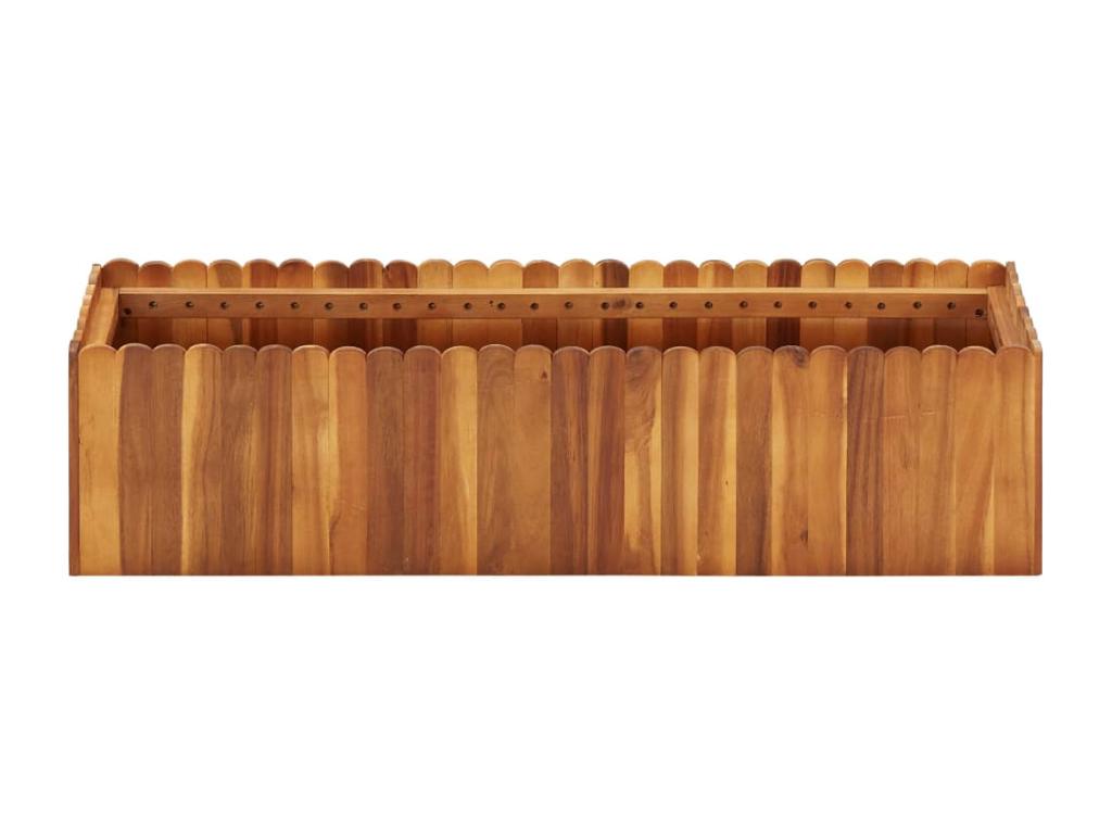 Arriate de madera maciza de acacia 100x30x25 cm